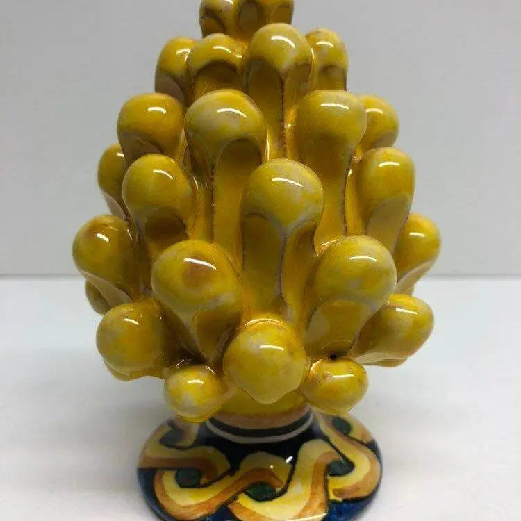 Pigna Ceramica Caltagirone cm H.10 Artigianale Base Decorata VARI COLORI DD CERAMICHE SICILIANE