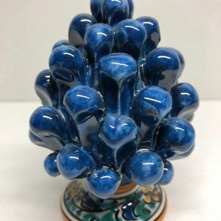 Pigna Ceramica Caltagirone cm H.10 Artigianale Base Decorata VARI COLORI DD CERAMICHE SICILIANE