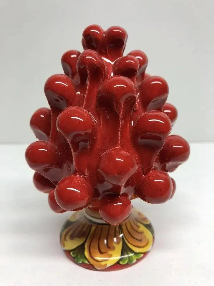 Pigna Ceramica Caltagirone cm H.10 Artigianale Base Decorata VARI COLORI - DD CERAMICHE SICILIANE