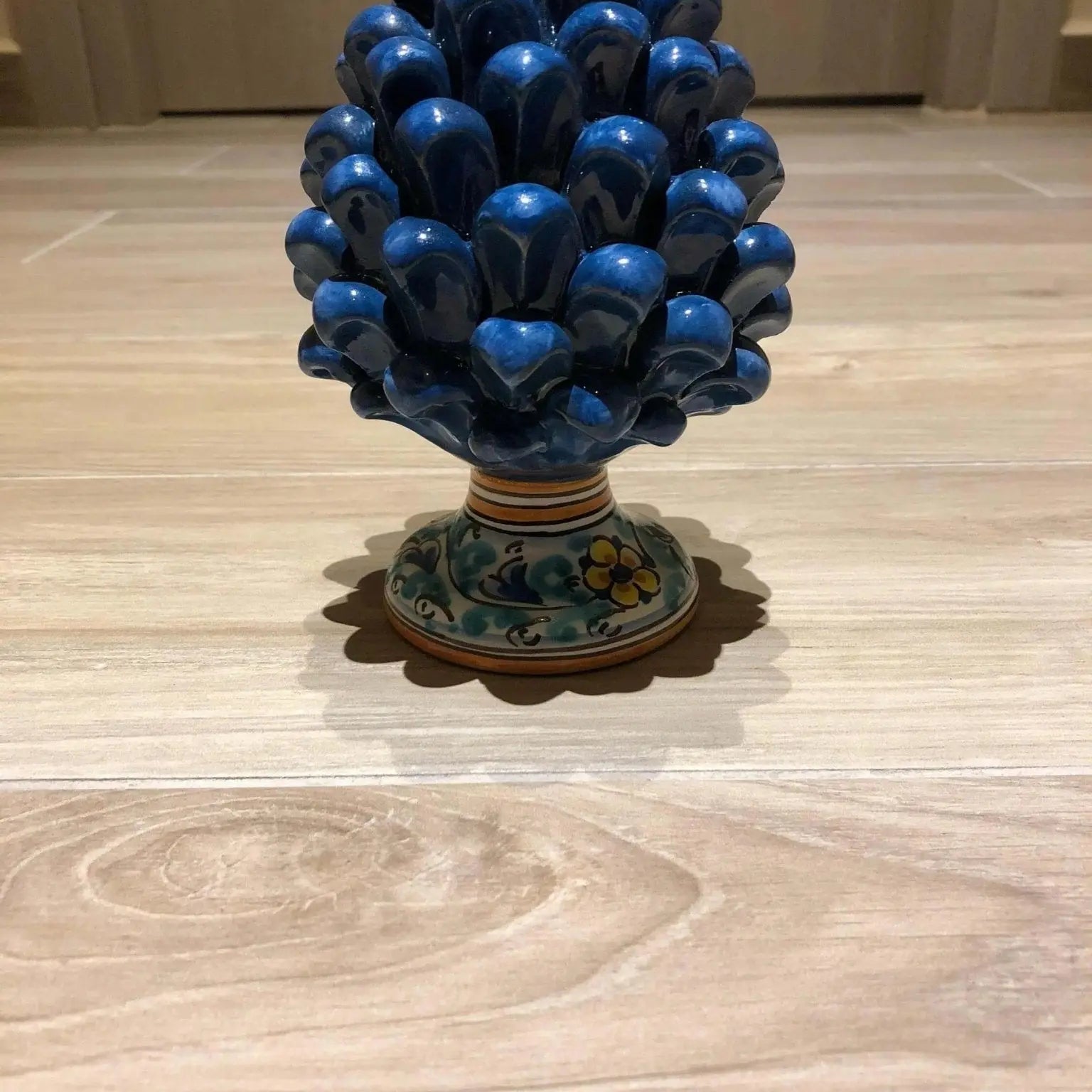 Pigna Ceramica Caltagirone cm H.15 Artigianale con Base Decorata VARI COLORI - DD CERAMICHE SICILIANE