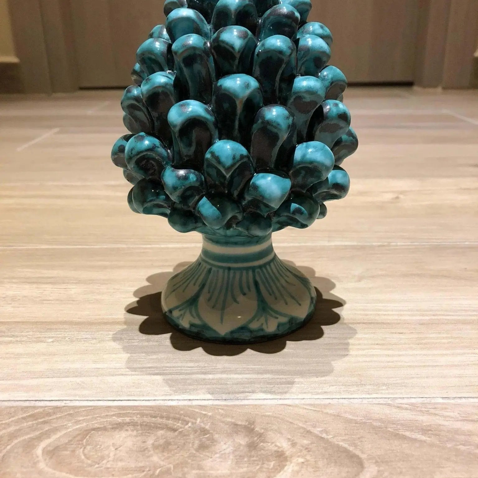 Pigna Ceramica Caltagirone cm H.15 Artigianale con Base Decorata VARI COLORI - DD CERAMICHE SICILIANE