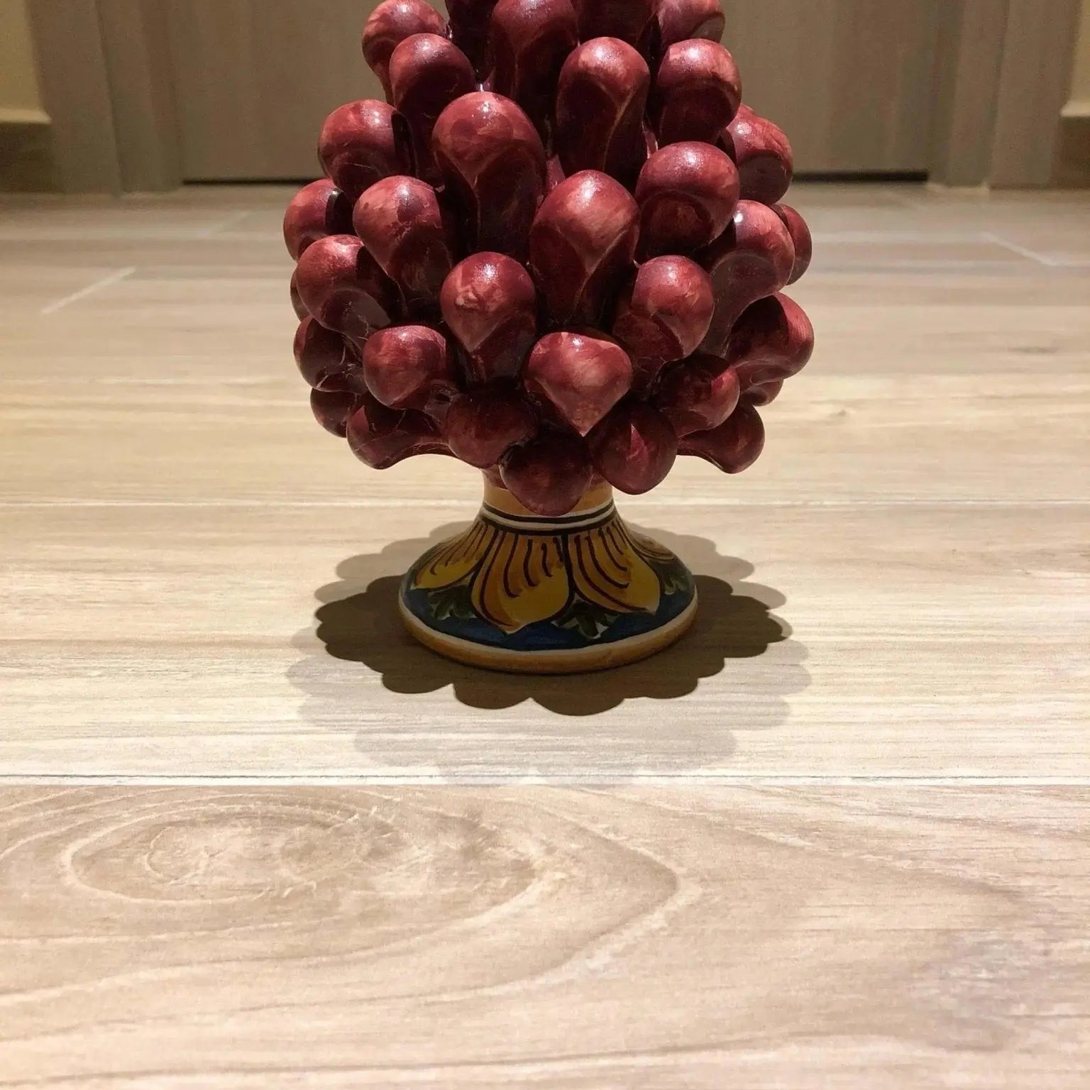 Pigna Ceramica Caltagirone cm H.15 Artigianale con Base Decorata VARI COLORI - DD CERAMICHE SICILIANE