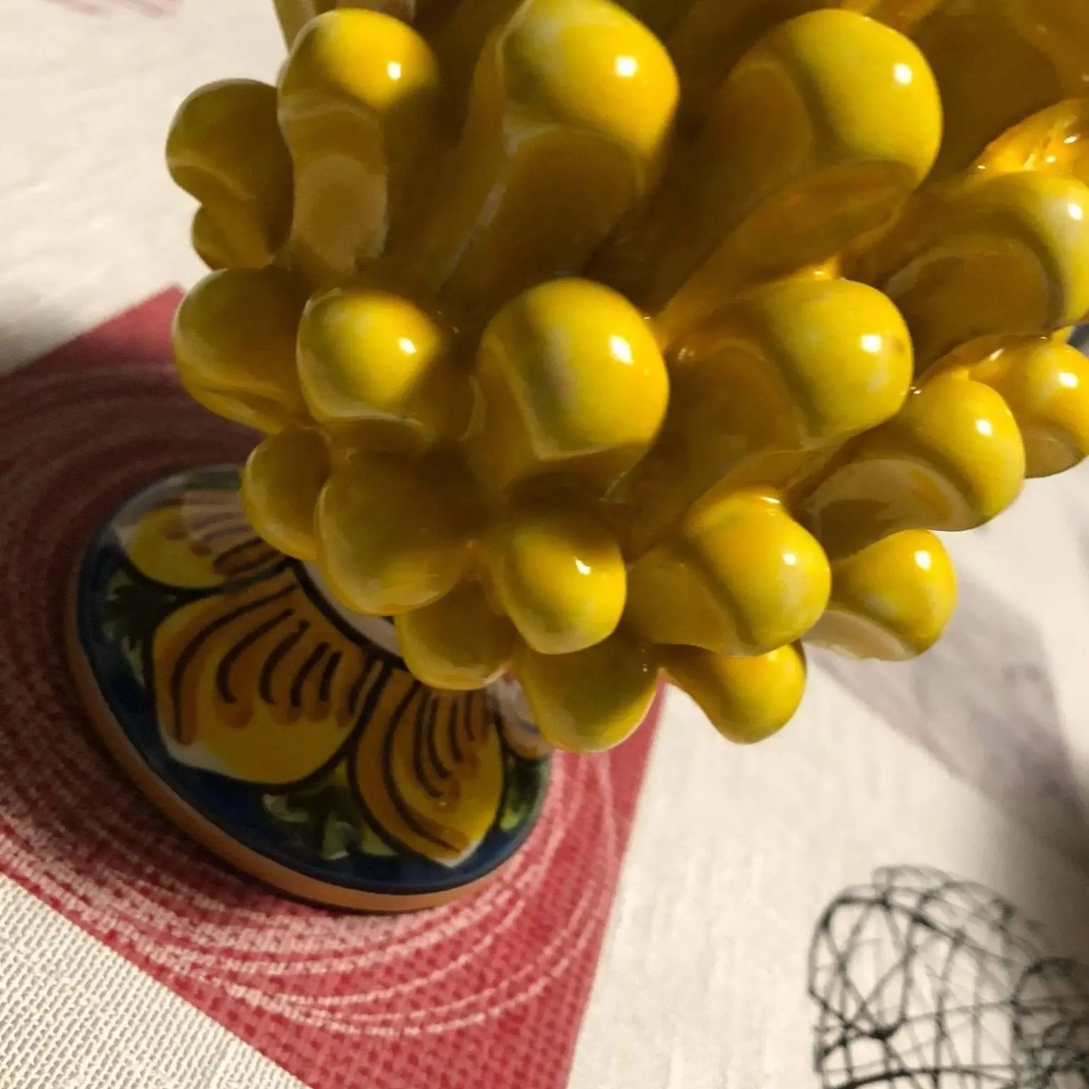 Pigna Ceramica Caltagirone cm H.15 Artigianale con Base Decorata VARI COLORI - DD CERAMICHE SICILIANE