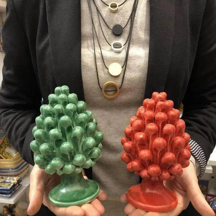 Pigna Ceramica Caltagirone cm H.15 Artigianale VARI COLORI - DD CERAMICHE SICILIANE