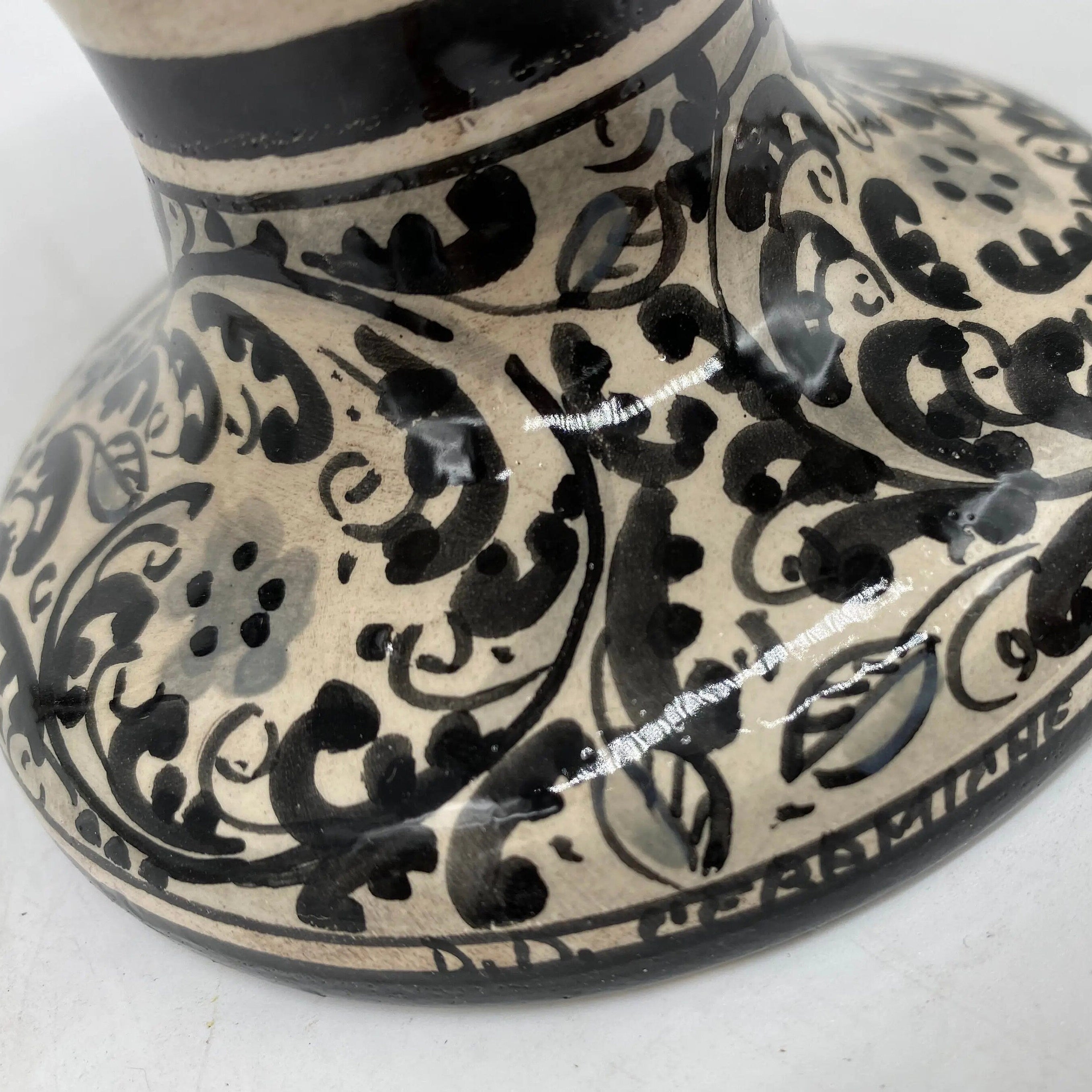 Pigna Ceramica Caltagirone cm H.20 Artigianale Beige Base Decorata DD CERAMICHE SICILIANE