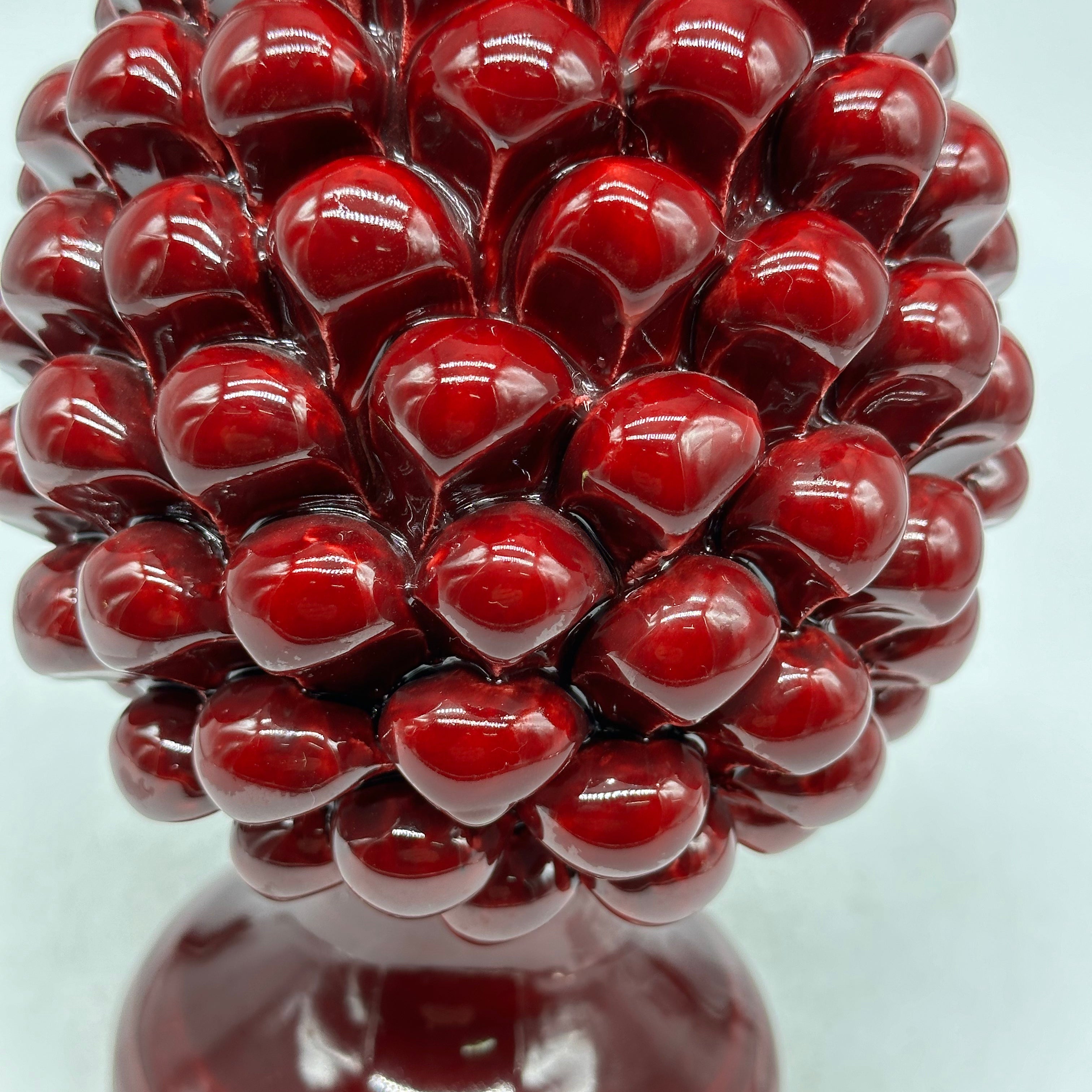 Pigna Ceramica Caltagirone cm H.20 Artigianale Bordeaux - PIGNE