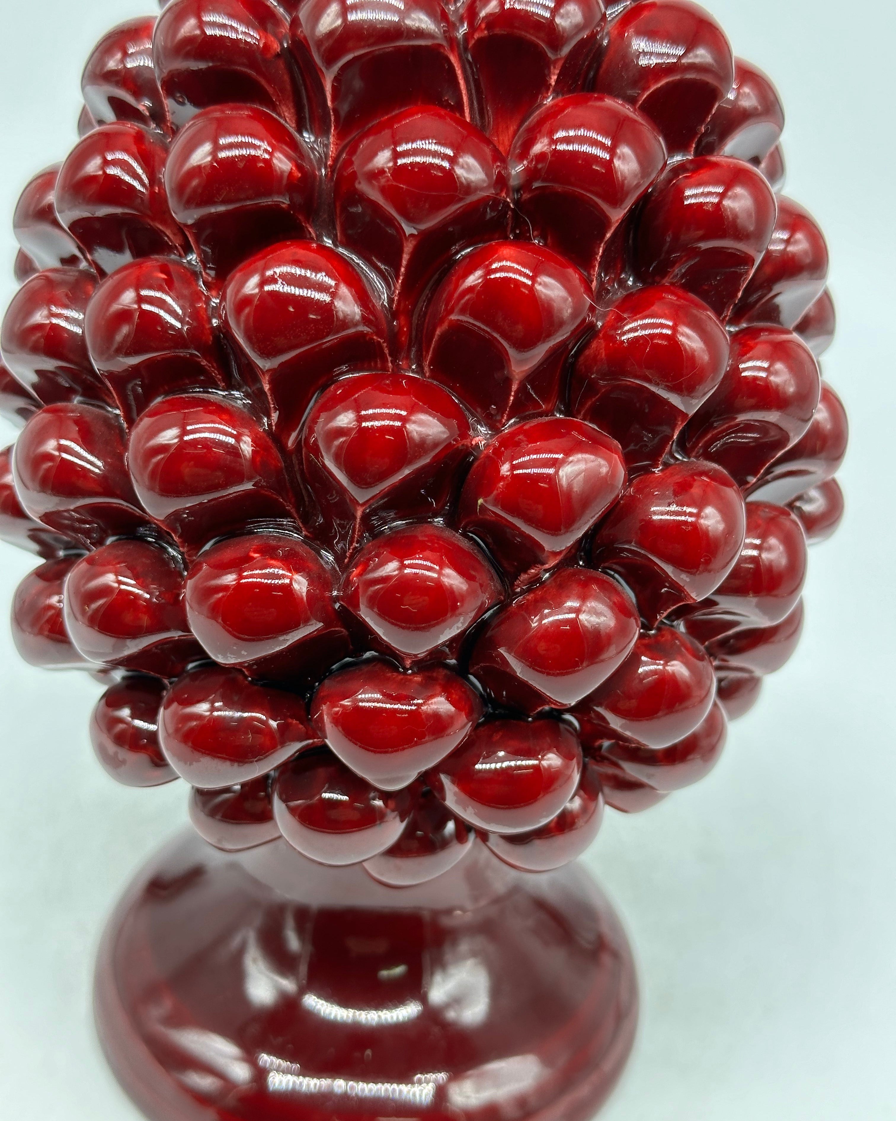 Pigna Ceramica Caltagirone cm H.20 Artigianale Bordeaux - PIGNE