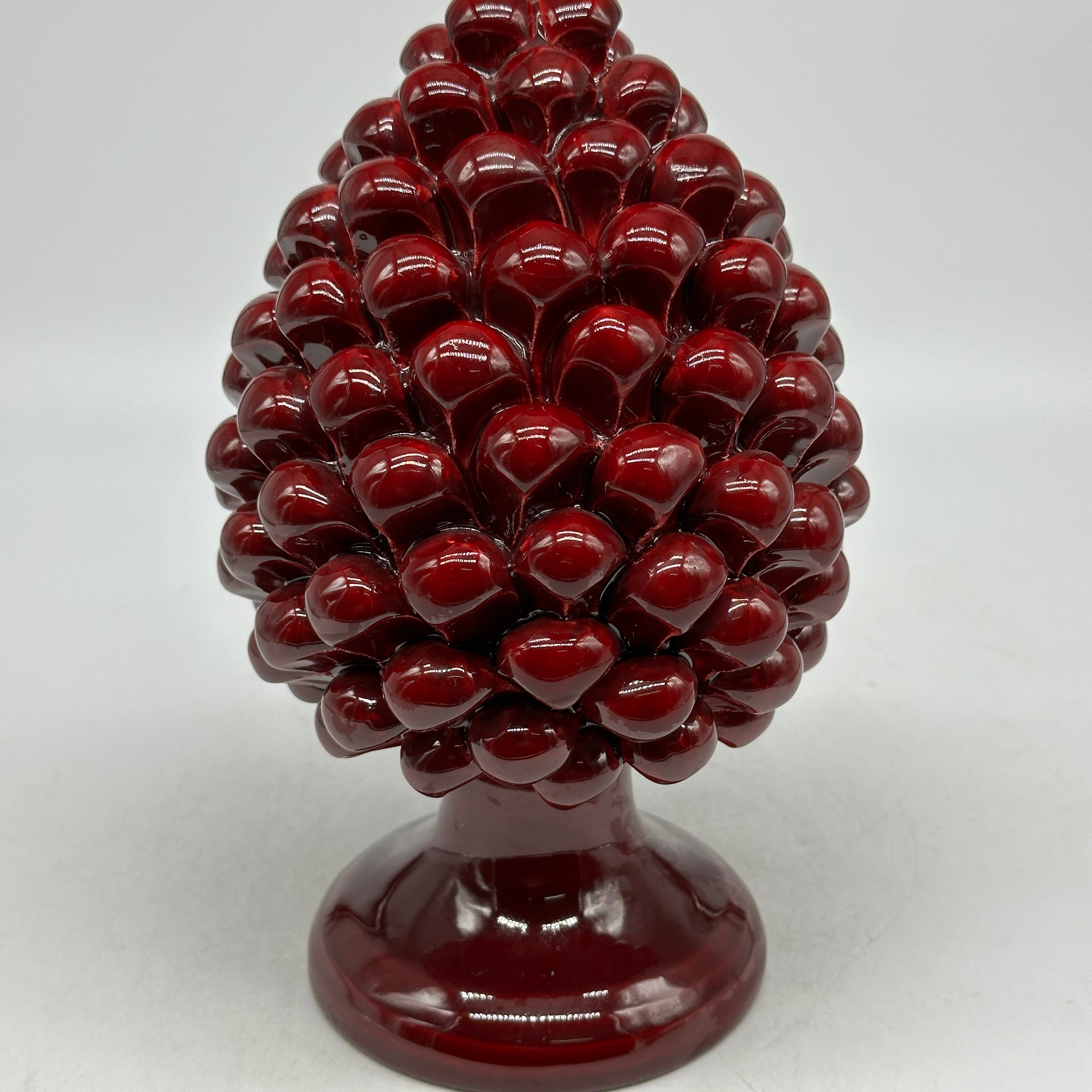 Pigna Ceramica Caltagirone cm H.20 Artigianale Bordeaux - PIGNE