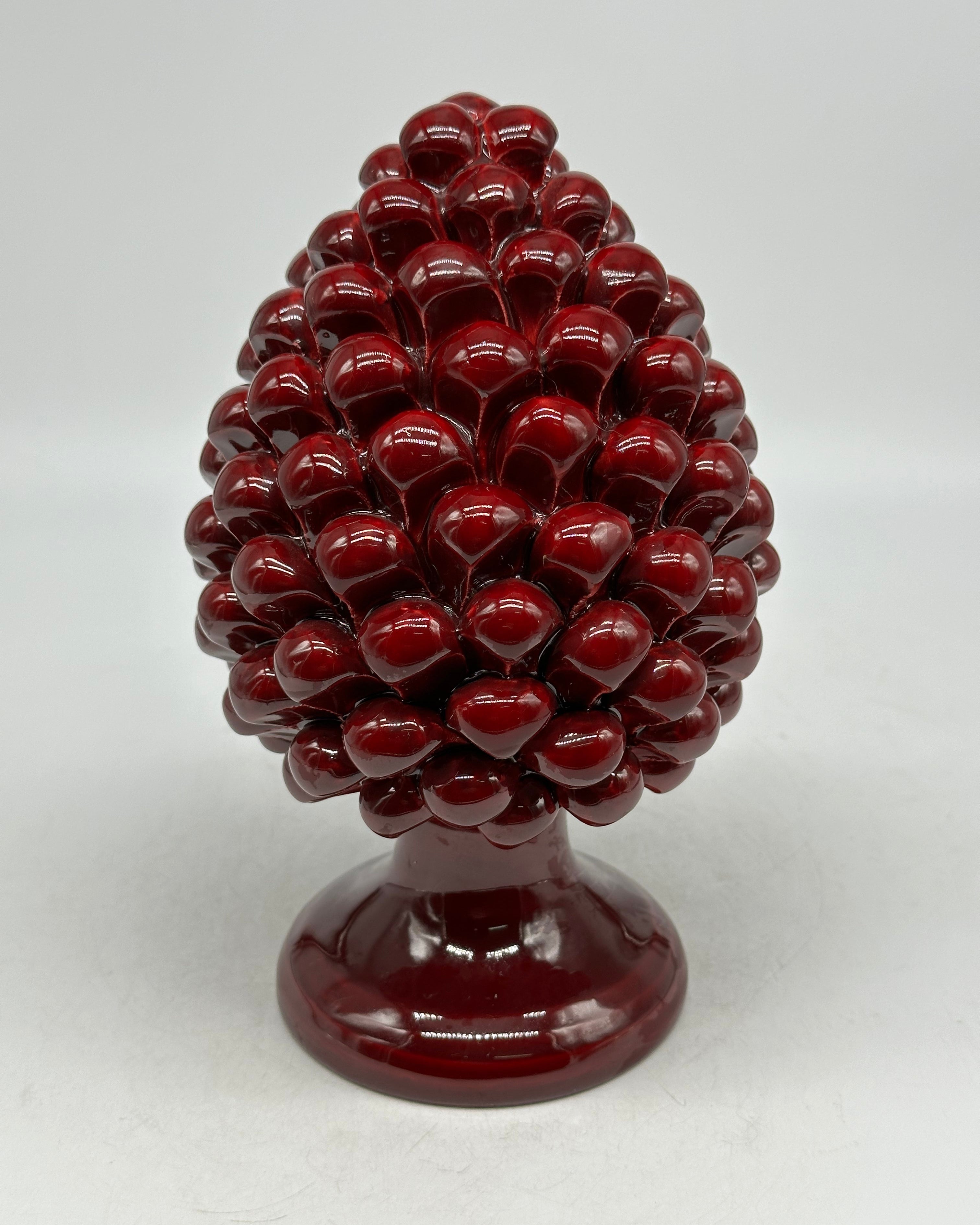 Pigna Ceramica Caltagirone cm H.20 Artigianale Bordeaux - PIGNE
