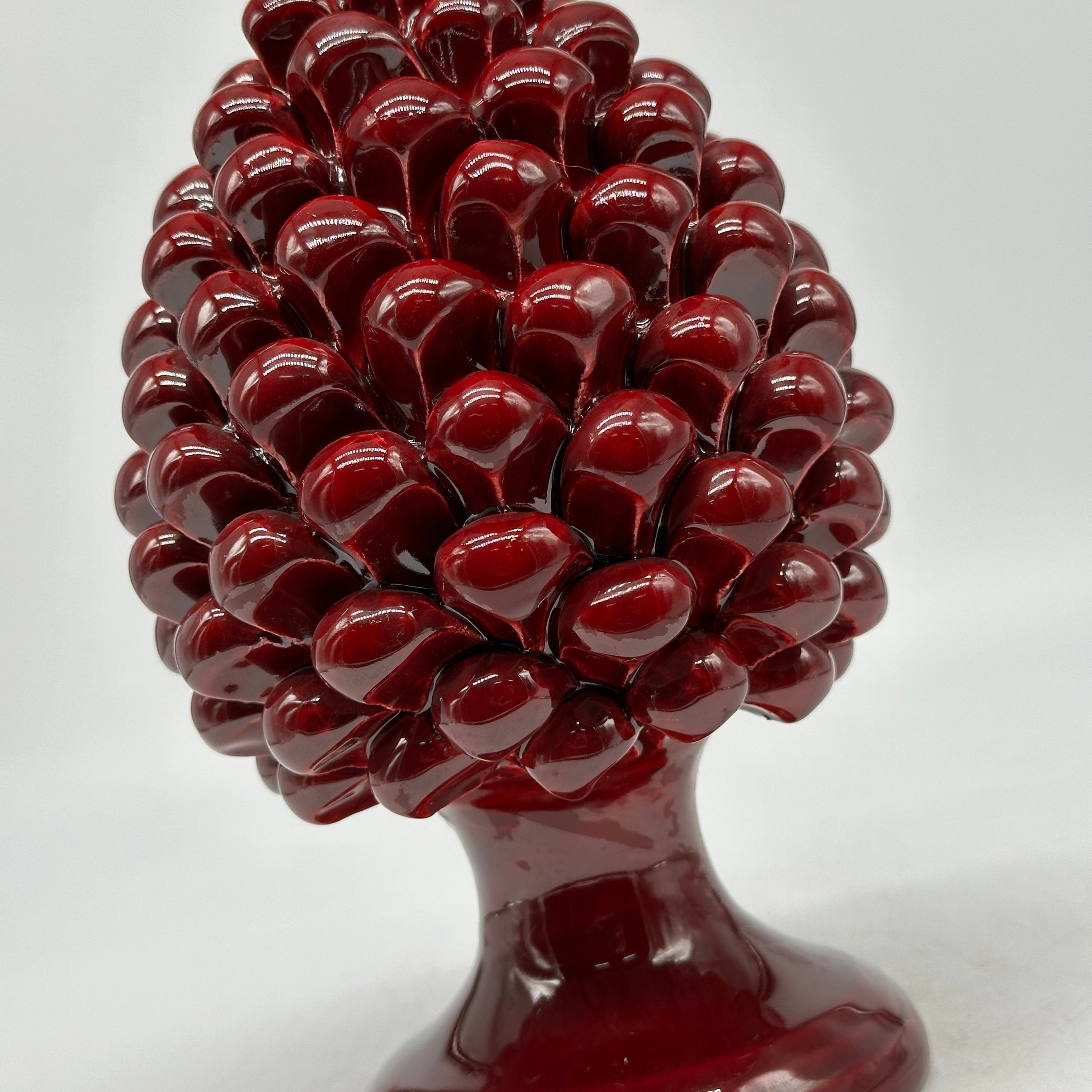 Pigna Ceramica Caltagirone cm H.20 Artigianale Bordeaux - PIGNE