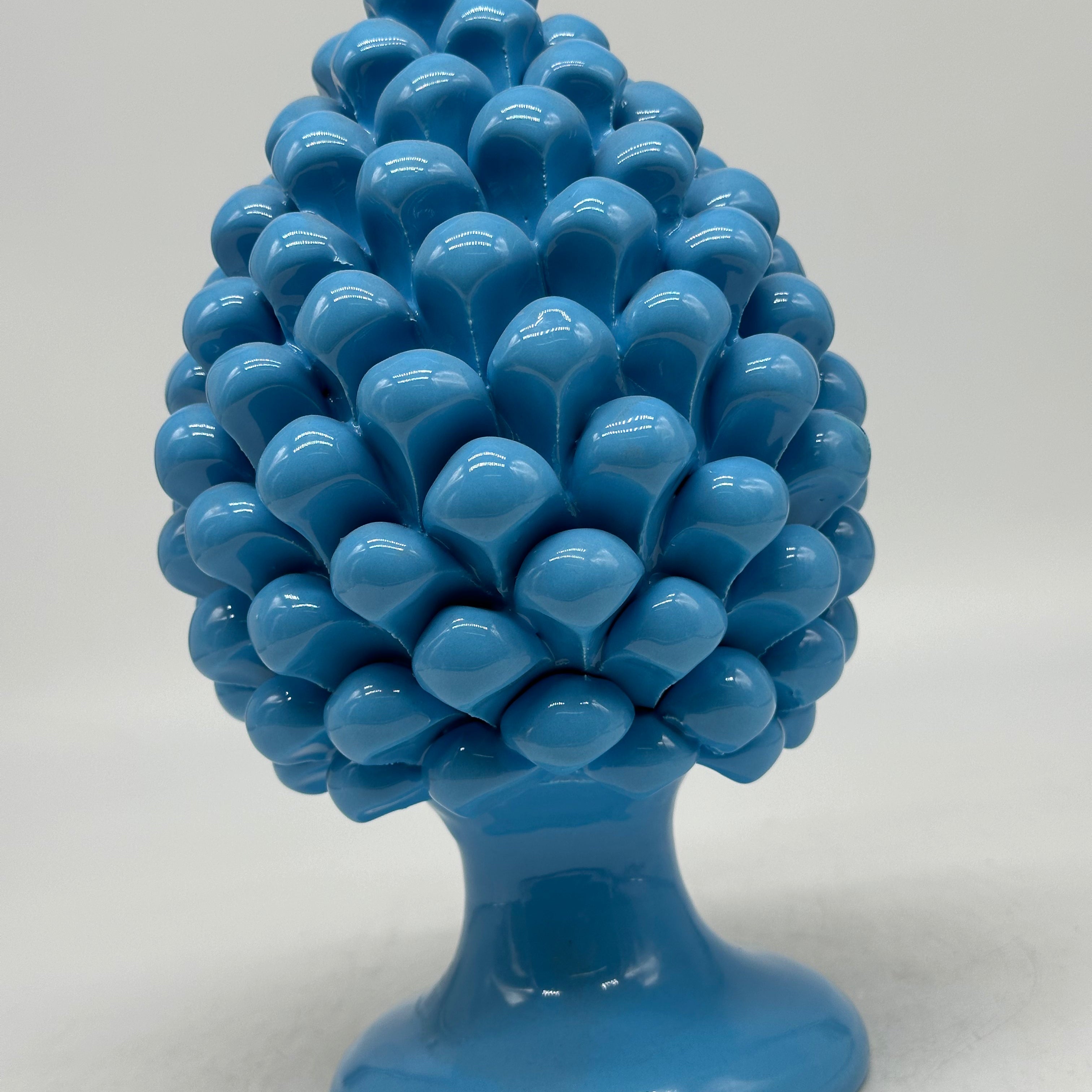 Pigna Ceramica Caltagirone cm H.20 Artigianale Celeste - PIGNE