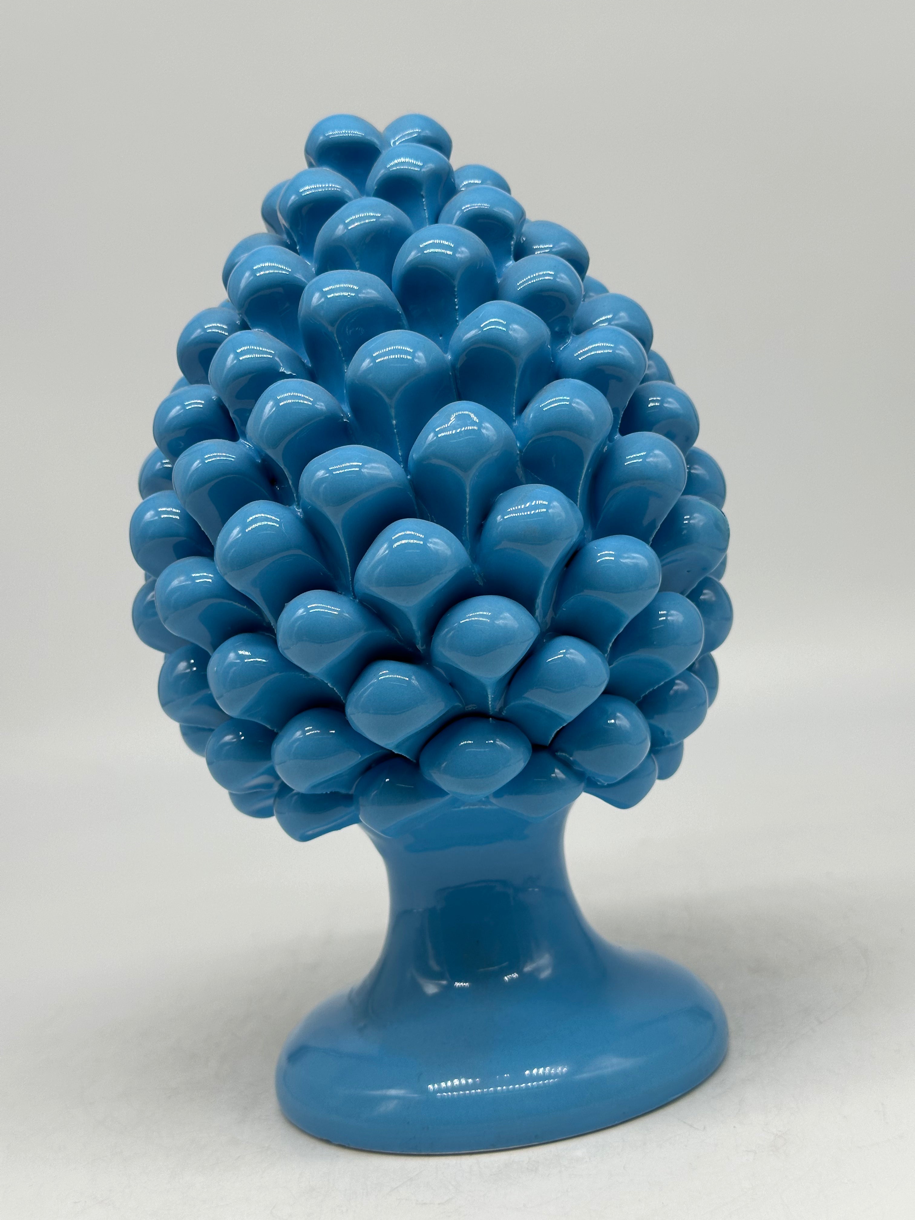 Pigna Ceramica Caltagirone cm H.20 Artigianale Celeste - PIGNE