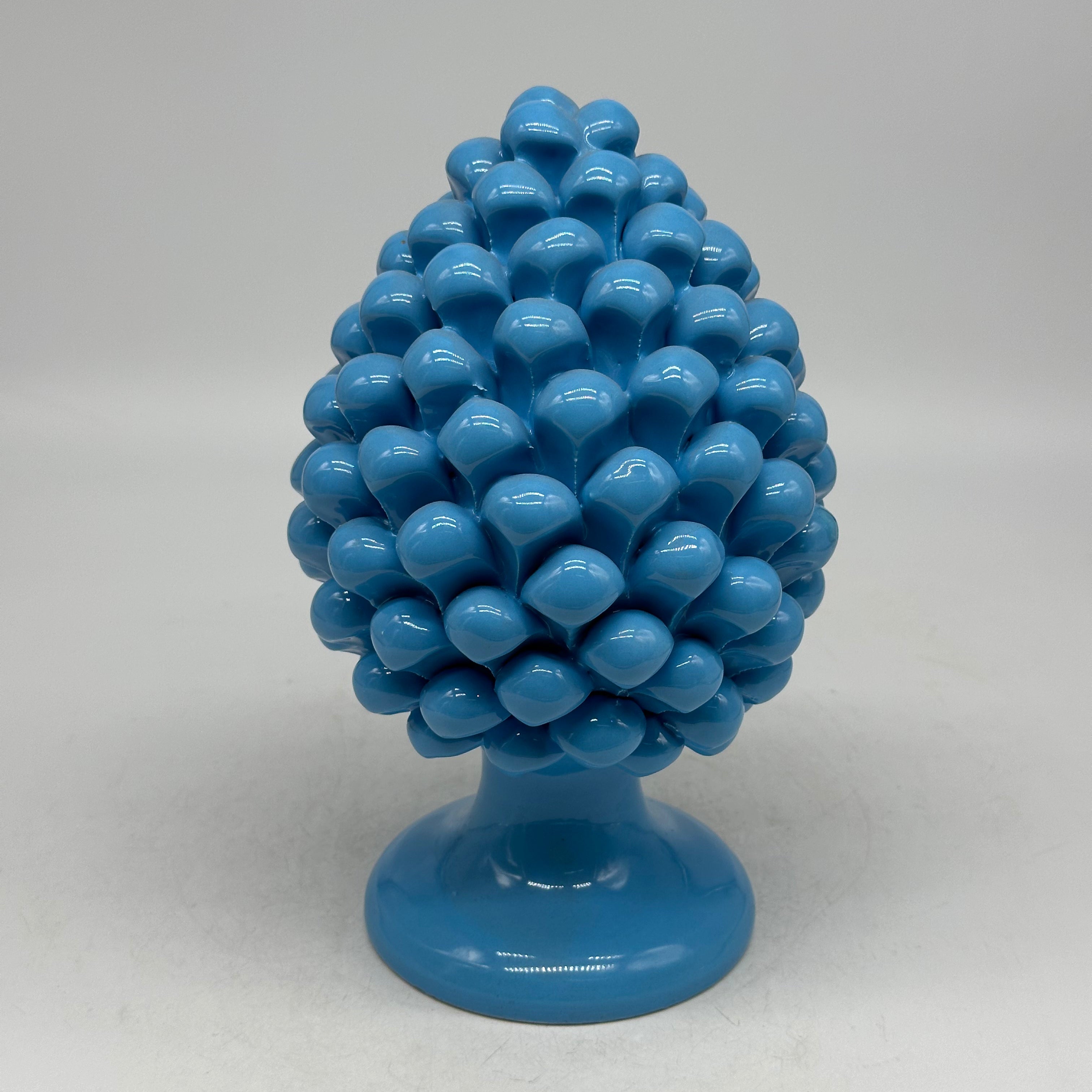 Pigna Ceramica Caltagirone cm H.20 Artigianale Celeste - PIGNE