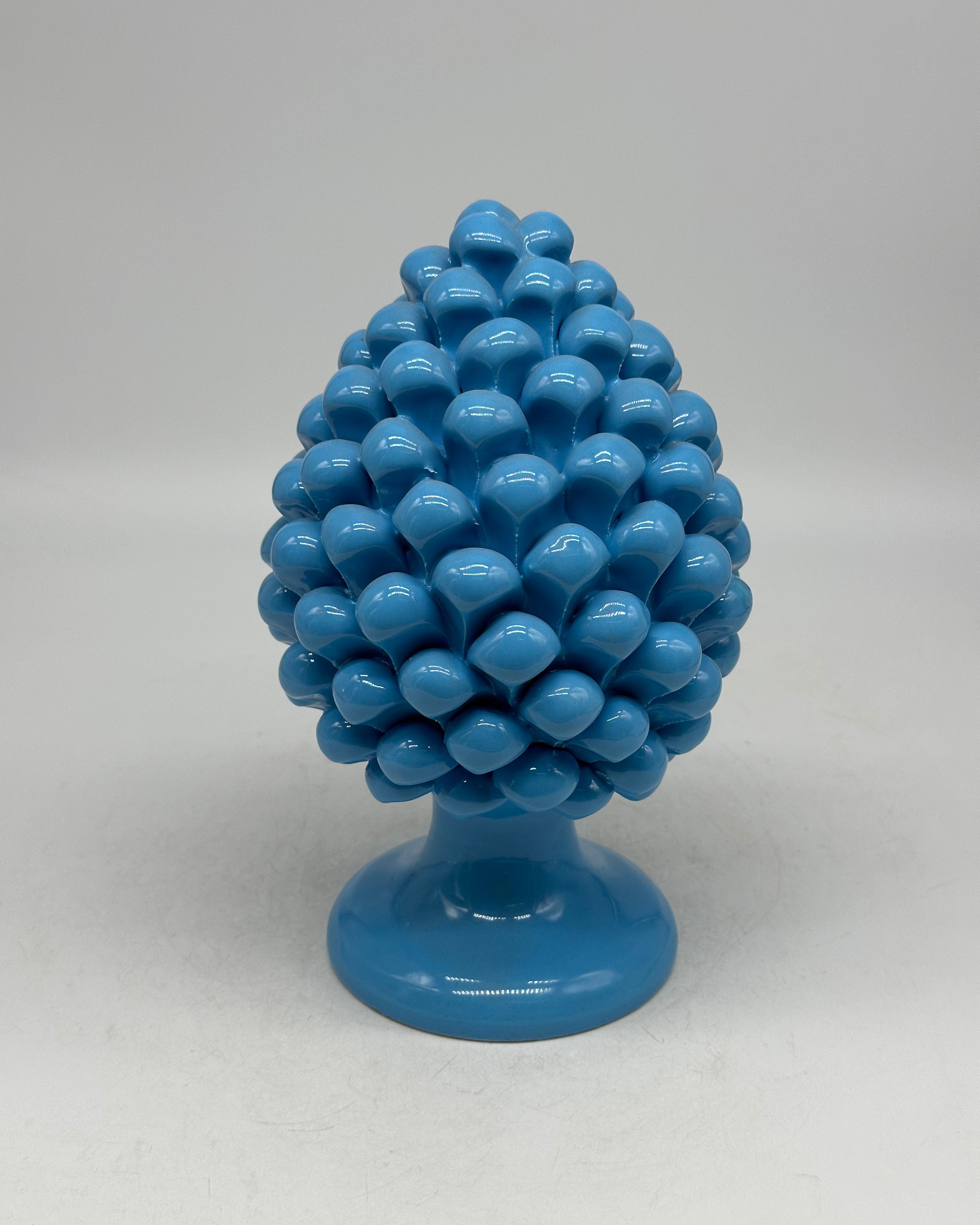Pigna Ceramica Caltagirone cm H.20 Artigianale Celeste - PIGNE