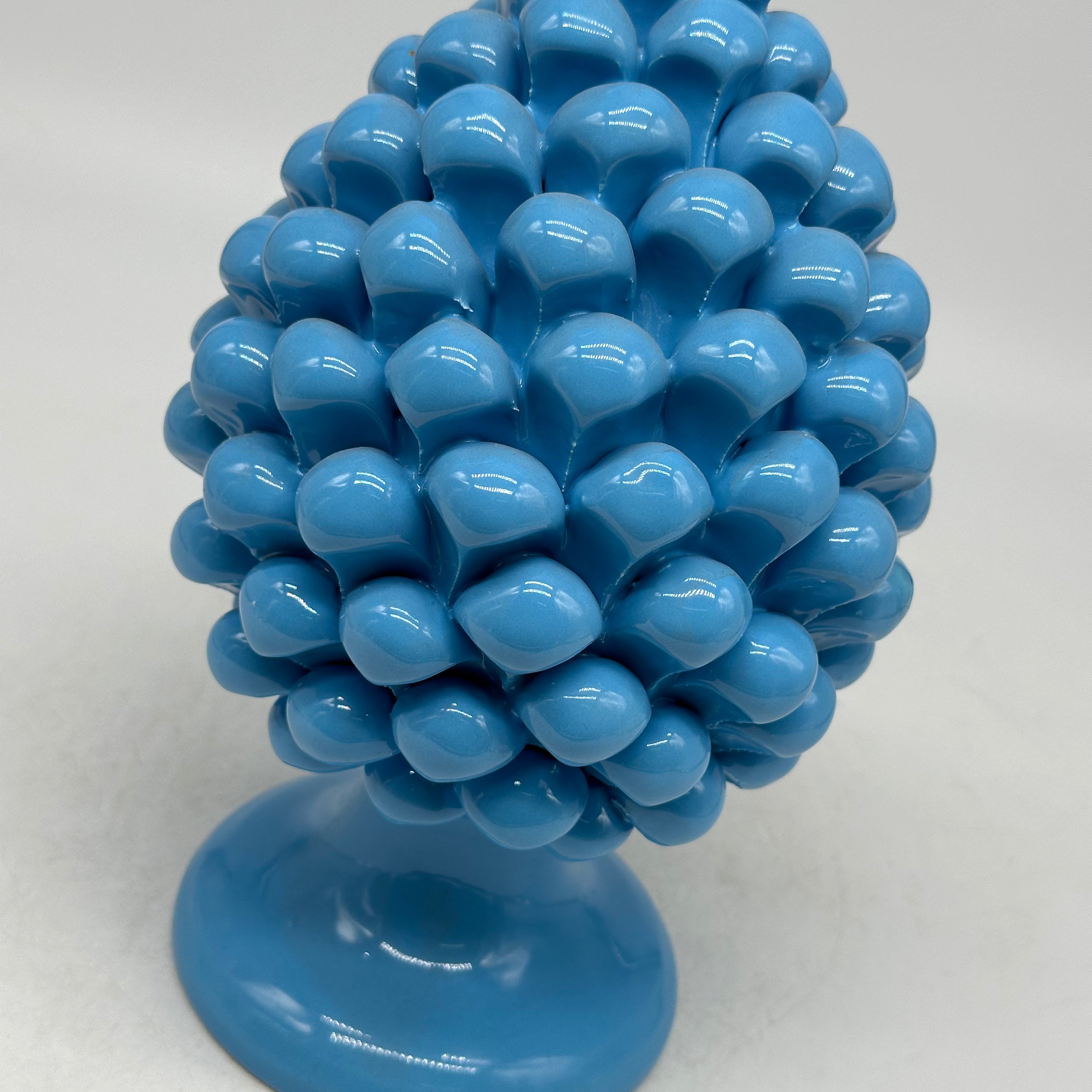 Pigna Ceramica Caltagirone cm H.20 Artigianale Celeste - PIGNE