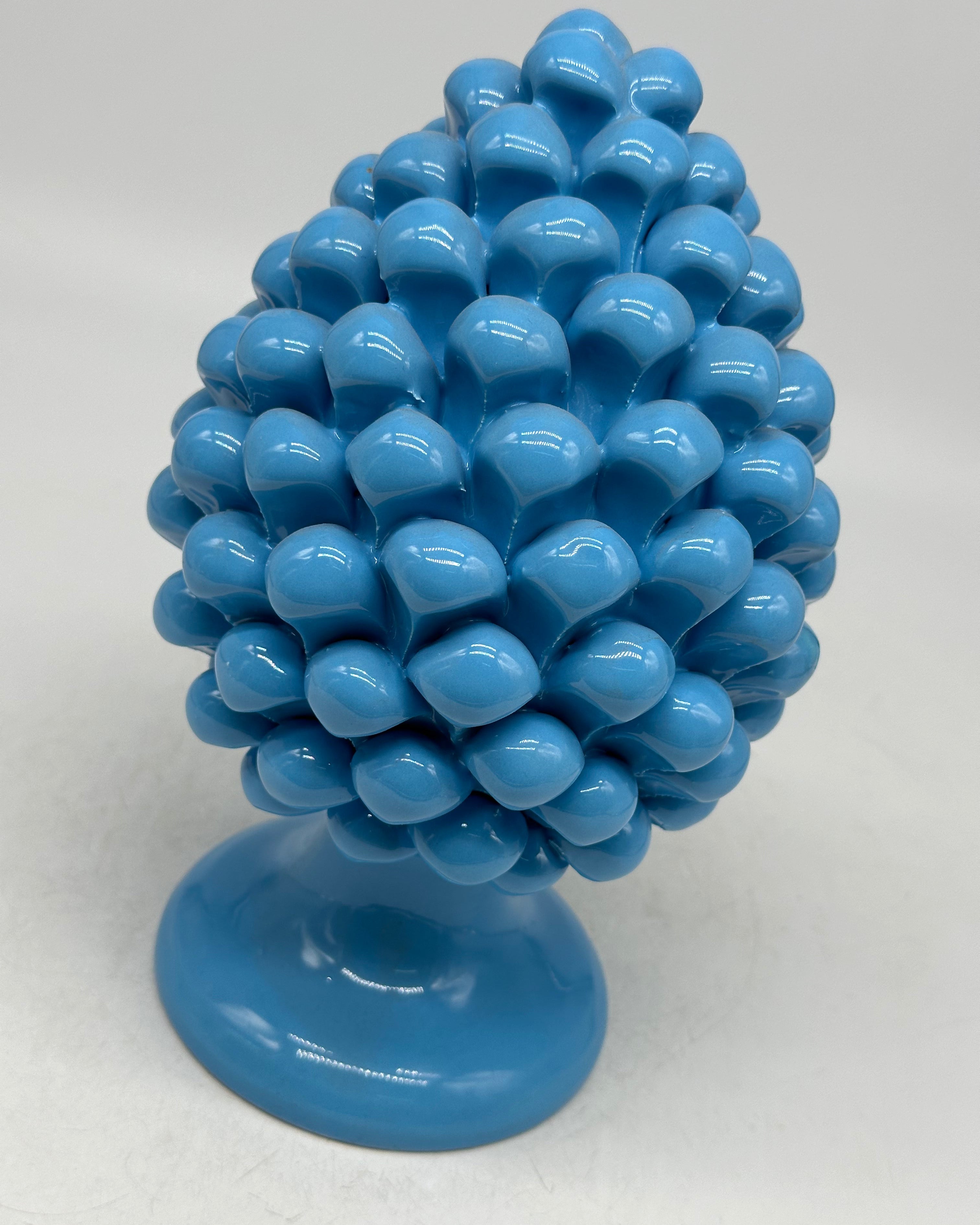 Pigna Ceramica Caltagirone cm H.20 Artigianale Celeste - PIGNE