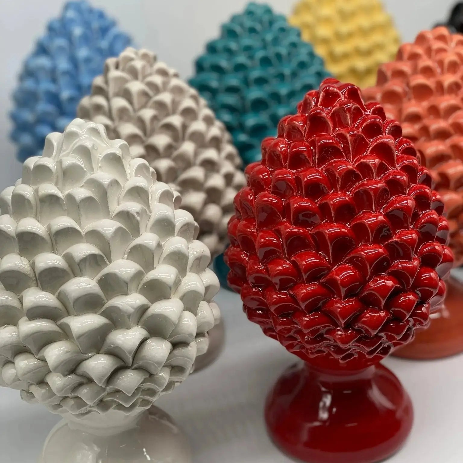 Pigna Ceramica Caltagirone cm H.20 Artigianale Linea Luis - DD CERAMICHE SICILIANE