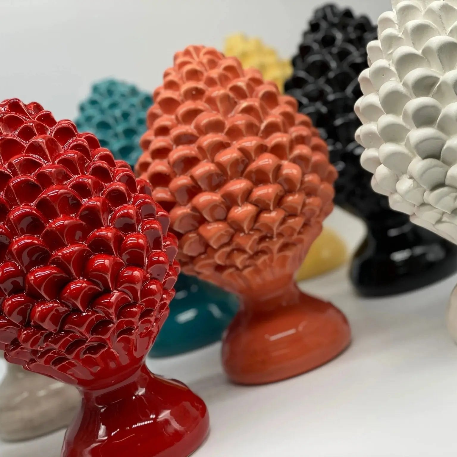 Pigna Ceramica Caltagirone cm H.20 Artigianale Linea Luis - DD CERAMICHE SICILIANE