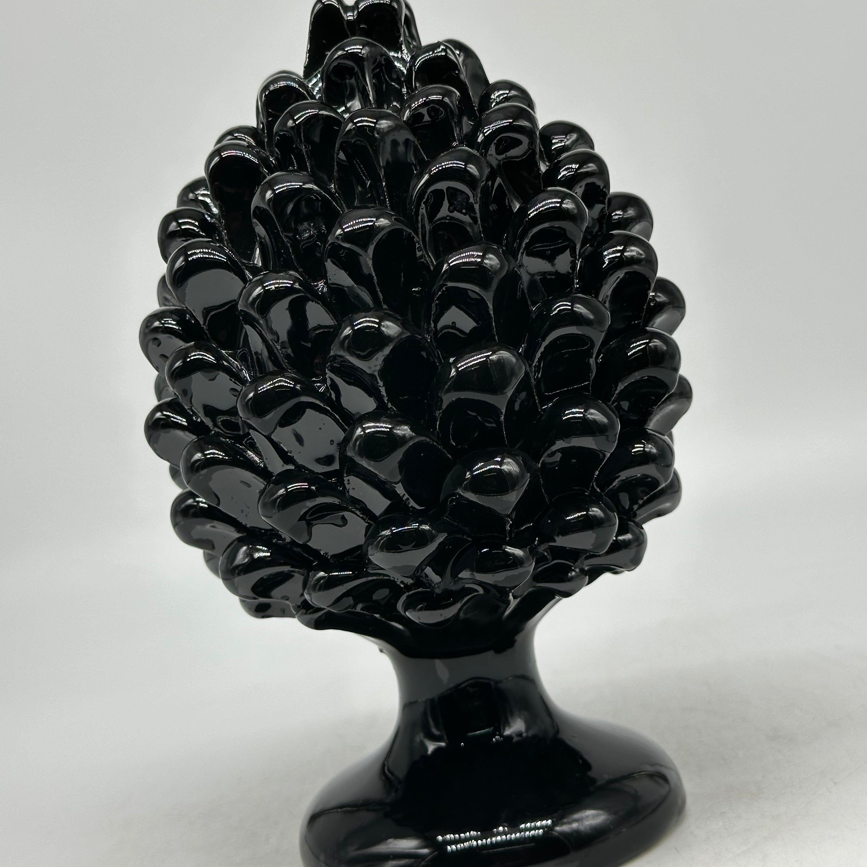 Pigna Ceramica Caltagirone cm H.20 Artigianale Nero - PIGNE