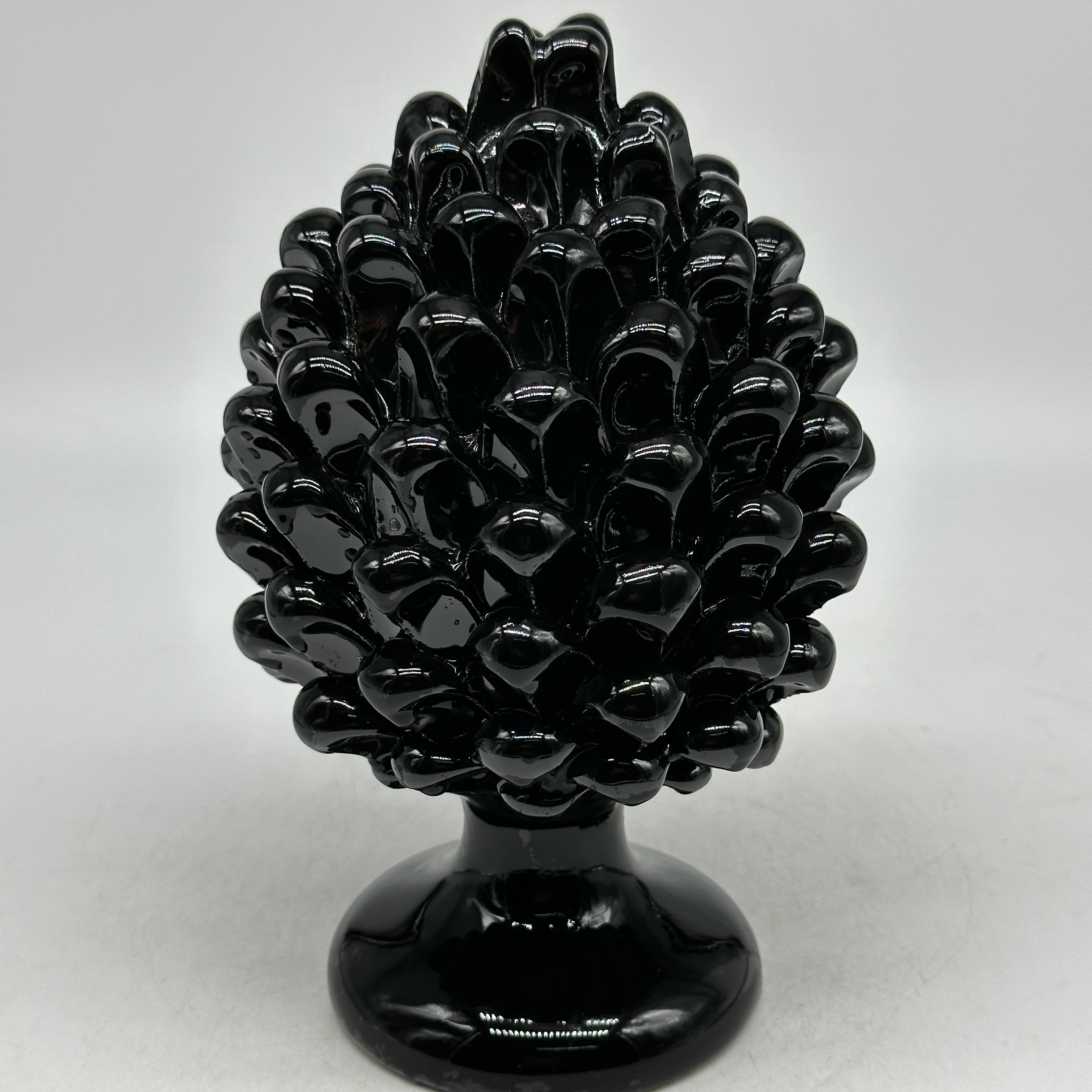 Pigna Ceramica Caltagirone cm H.20 Artigianale Nero - PIGNE