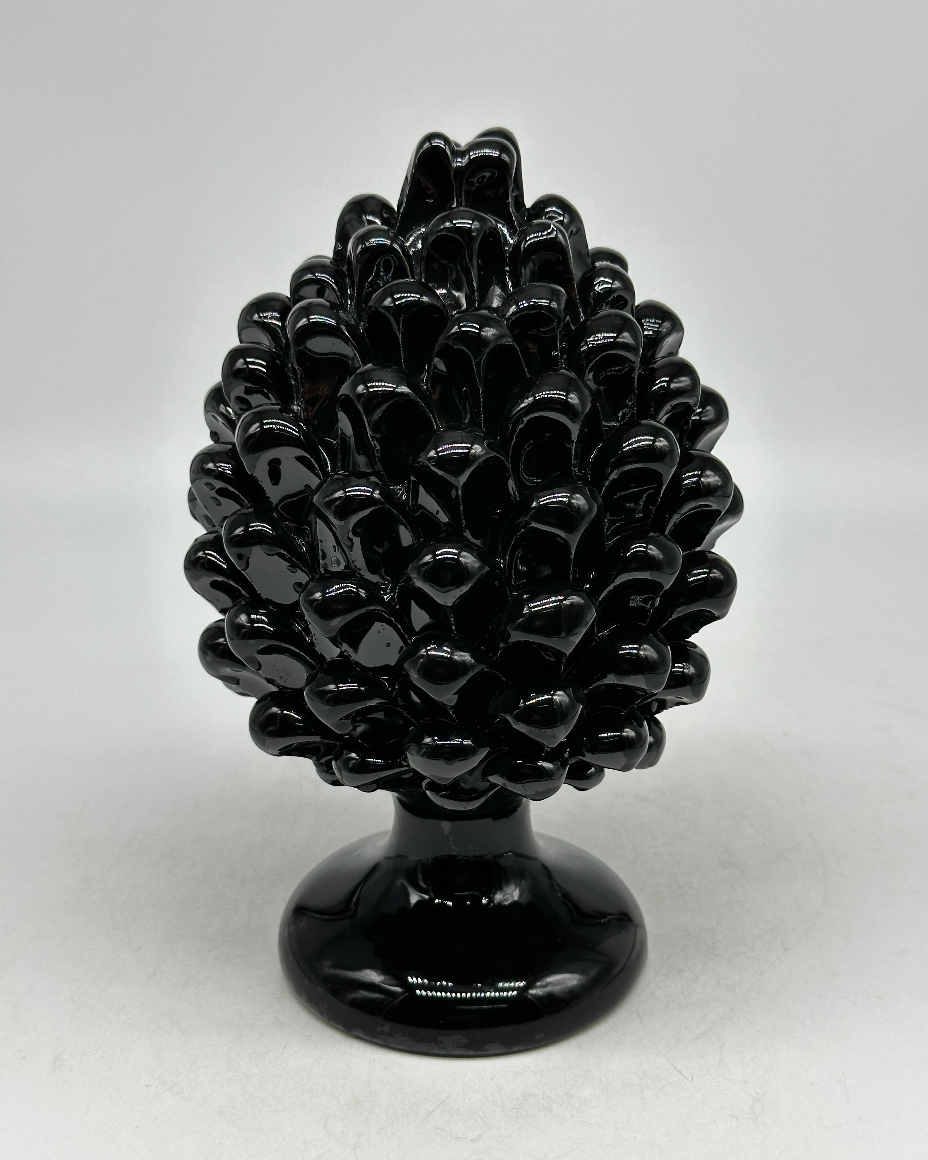 Pigna Ceramica Caltagirone cm H.20 Artigianale Nero - PIGNE