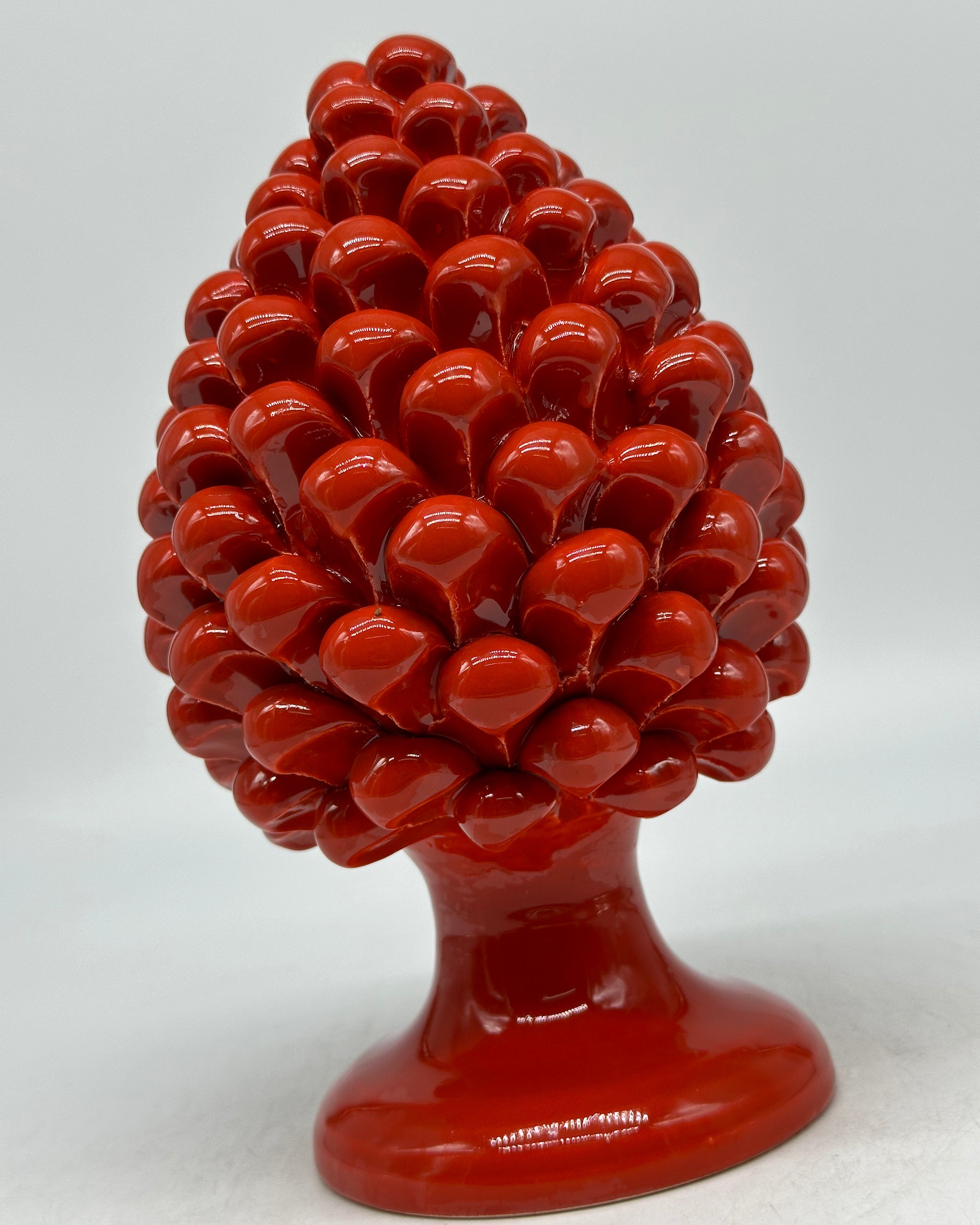 Pigna Ceramica Caltagirone cm H.20 Artigianale Rosso - PIGNE