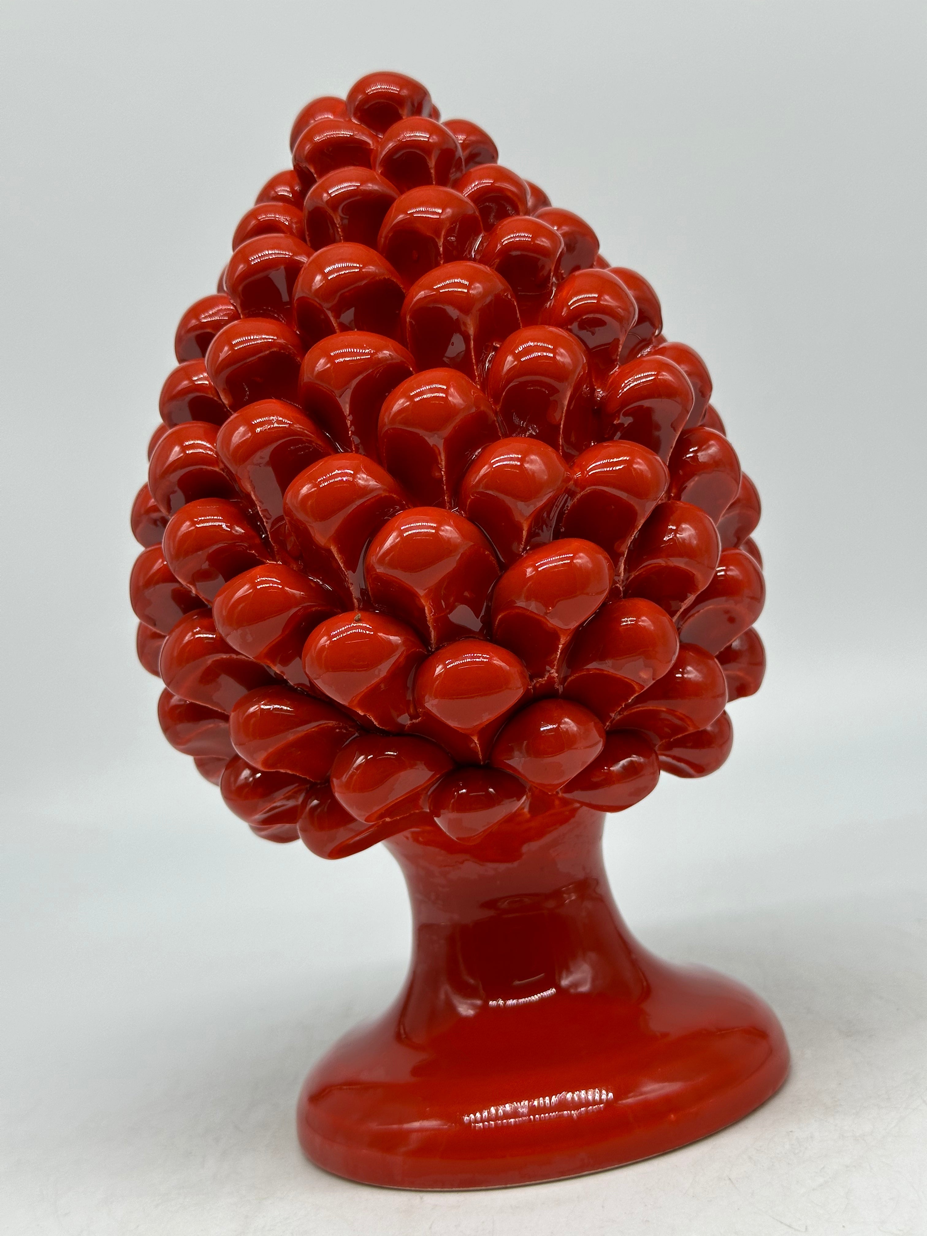 Pigna Ceramica Caltagirone cm H.20 Artigianale Rosso - PIGNE