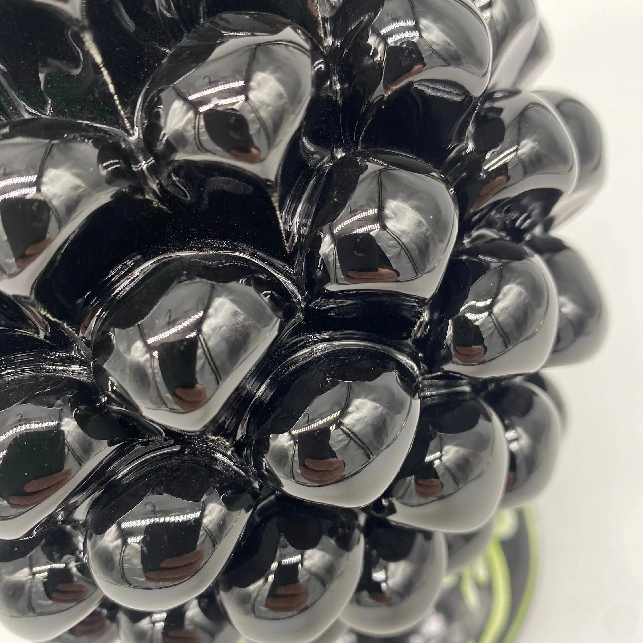 Pigna Ceramica Caltagirone cm H.20 Artigianale VENUS Nero Verde DD CERAMICHE SICILIANE