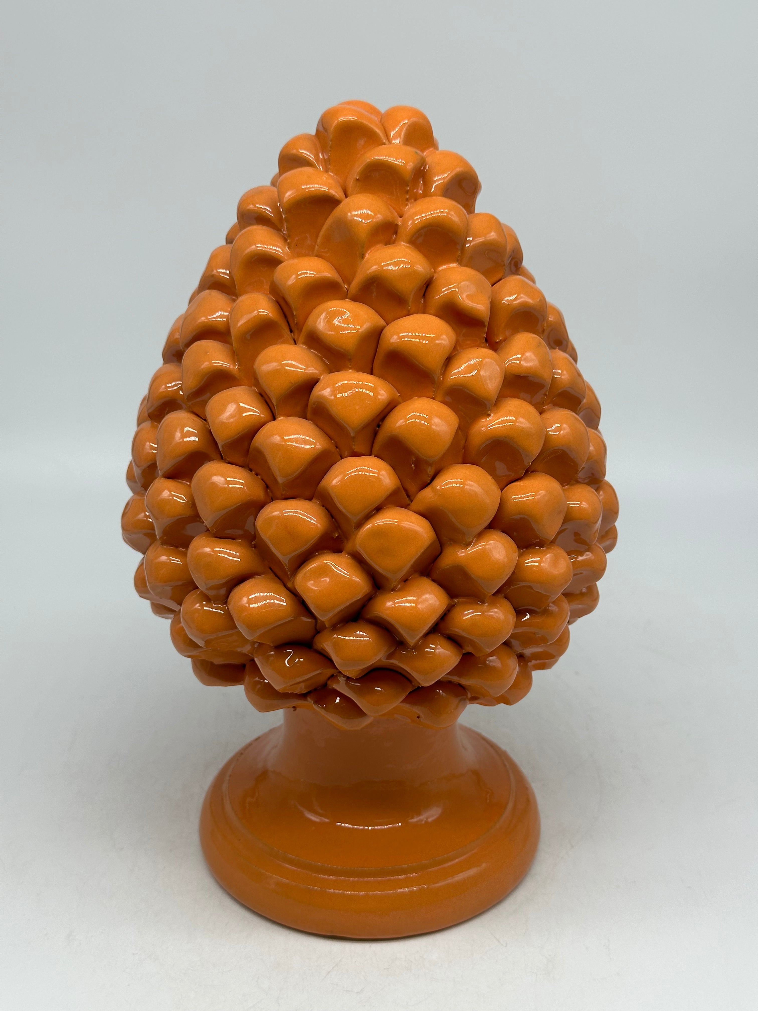 Pigna Ceramica Caltagirone cm H.25 Artigianale Arancione - PIGNE