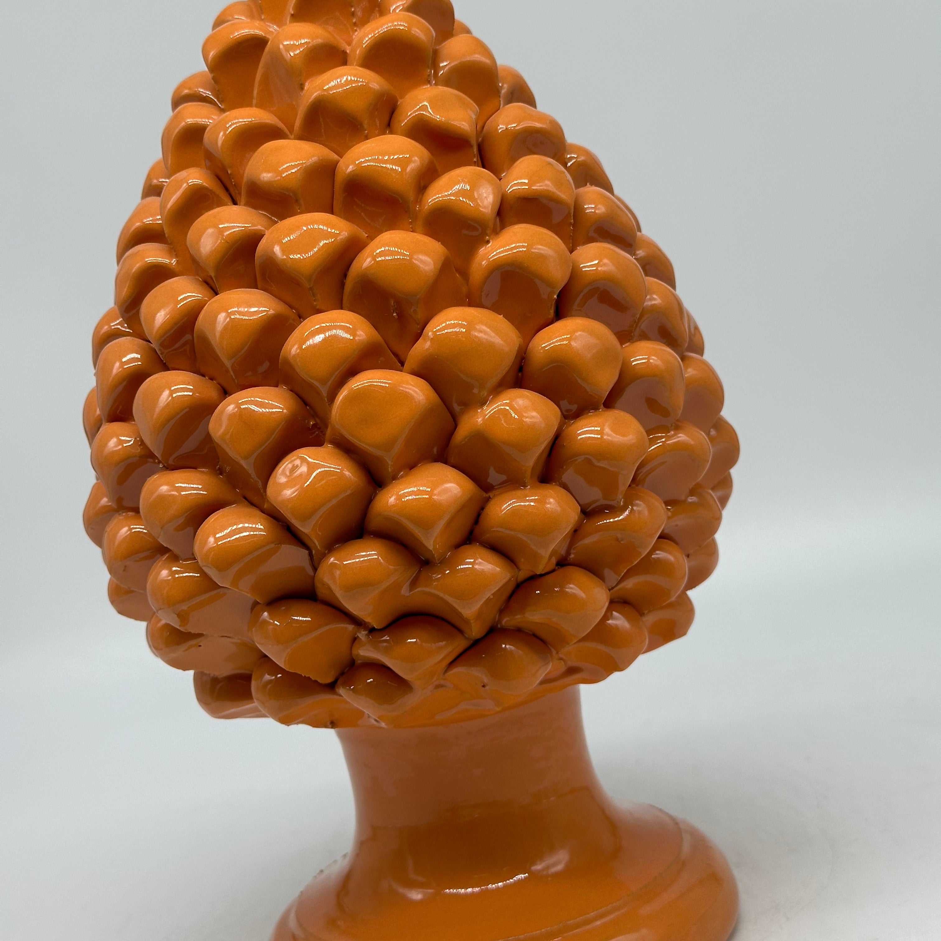 Pigna Ceramica Caltagirone cm H.25 Artigianale Arancione - PIGNE