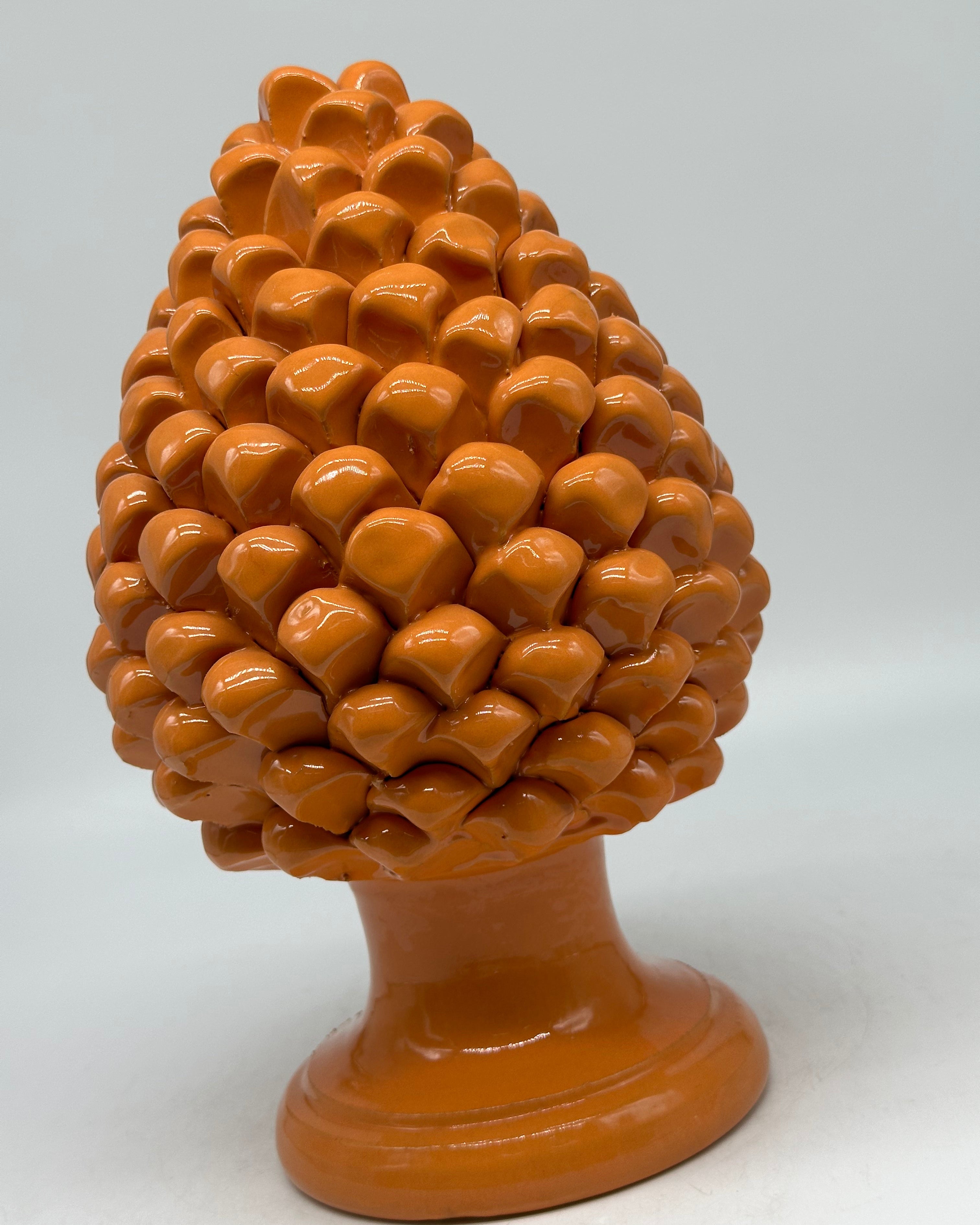 Pigna Ceramica Caltagirone cm H.25 Artigianale Arancione - PIGNE