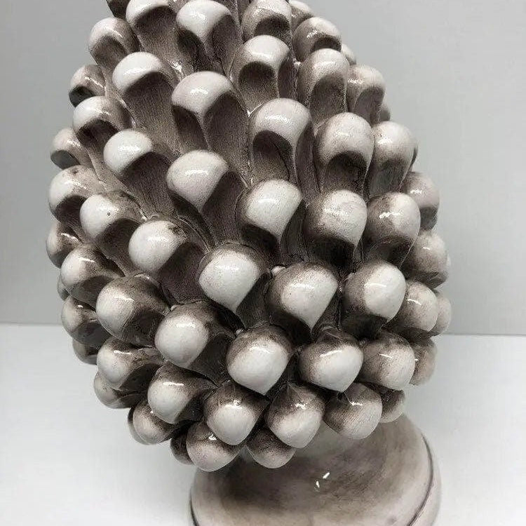 Pigna Ceramica Caltagirone cm H.25 Artigianale Beige Écru DD CERAMICHE SICILIANE