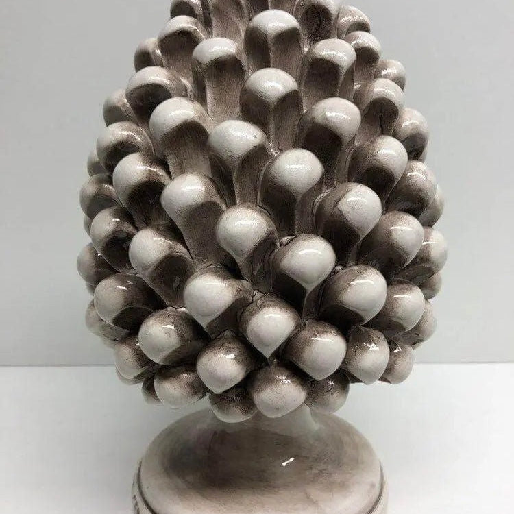 Pigna Ceramica Caltagirone cm H.25 Artigianale Beige Écru DD CERAMICHE SICILIANE