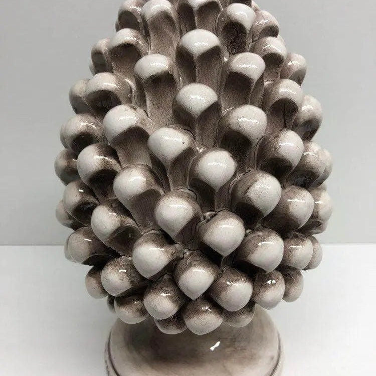 Pigna Ceramica Caltagirone cm H.25 Artigianale Beige Écru DD CERAMICHE SICILIANE