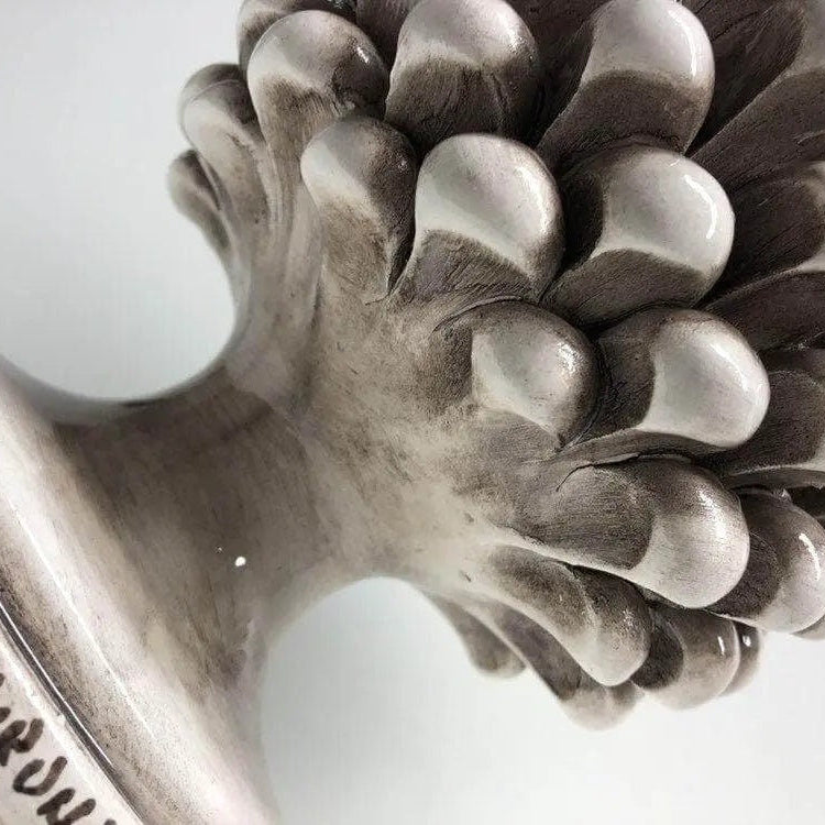 Pigna Ceramica Caltagirone cm H.25 Artigianale Beige Écru DD CERAMICHE SICILIANE