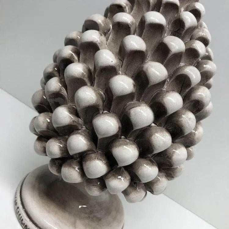 Pigna Ceramica Caltagirone cm H.25 Artigianale Beige Écru DD CERAMICHE SICILIANE