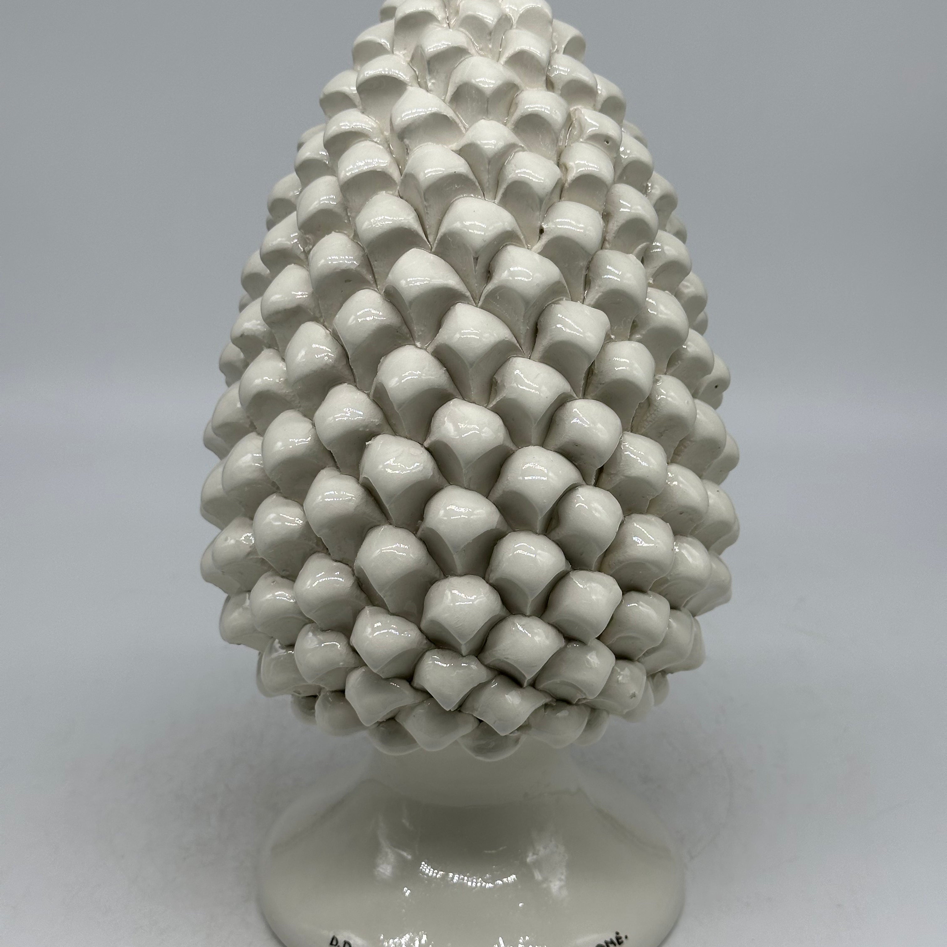 Pigna Ceramica Caltagirone cm H.25 Artigianale Bianco - PIGNE