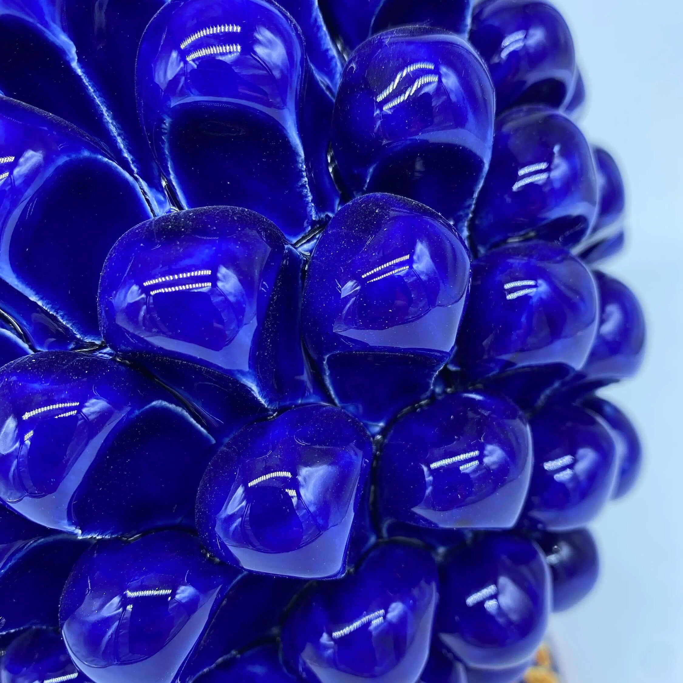 Pigna Ceramica Caltagirone cm H.25 Artigianale Blu Base Decorata DD CERAMICHE SICILIANE