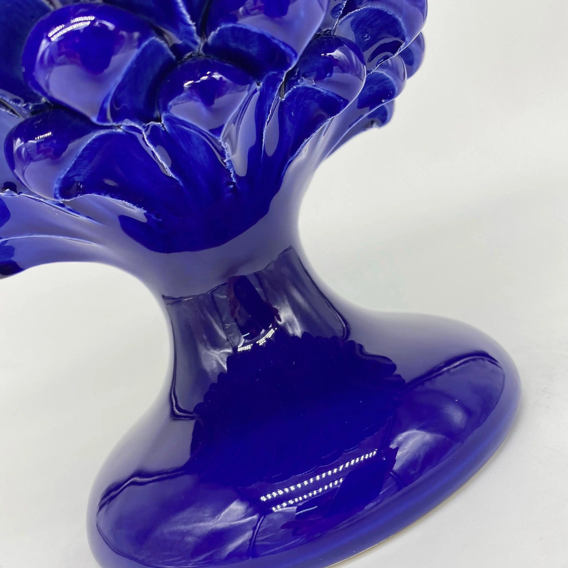 Pigna Ceramica Caltagirone cm H.25 Artigianale Blu DD CERAMICHE SICILIANE