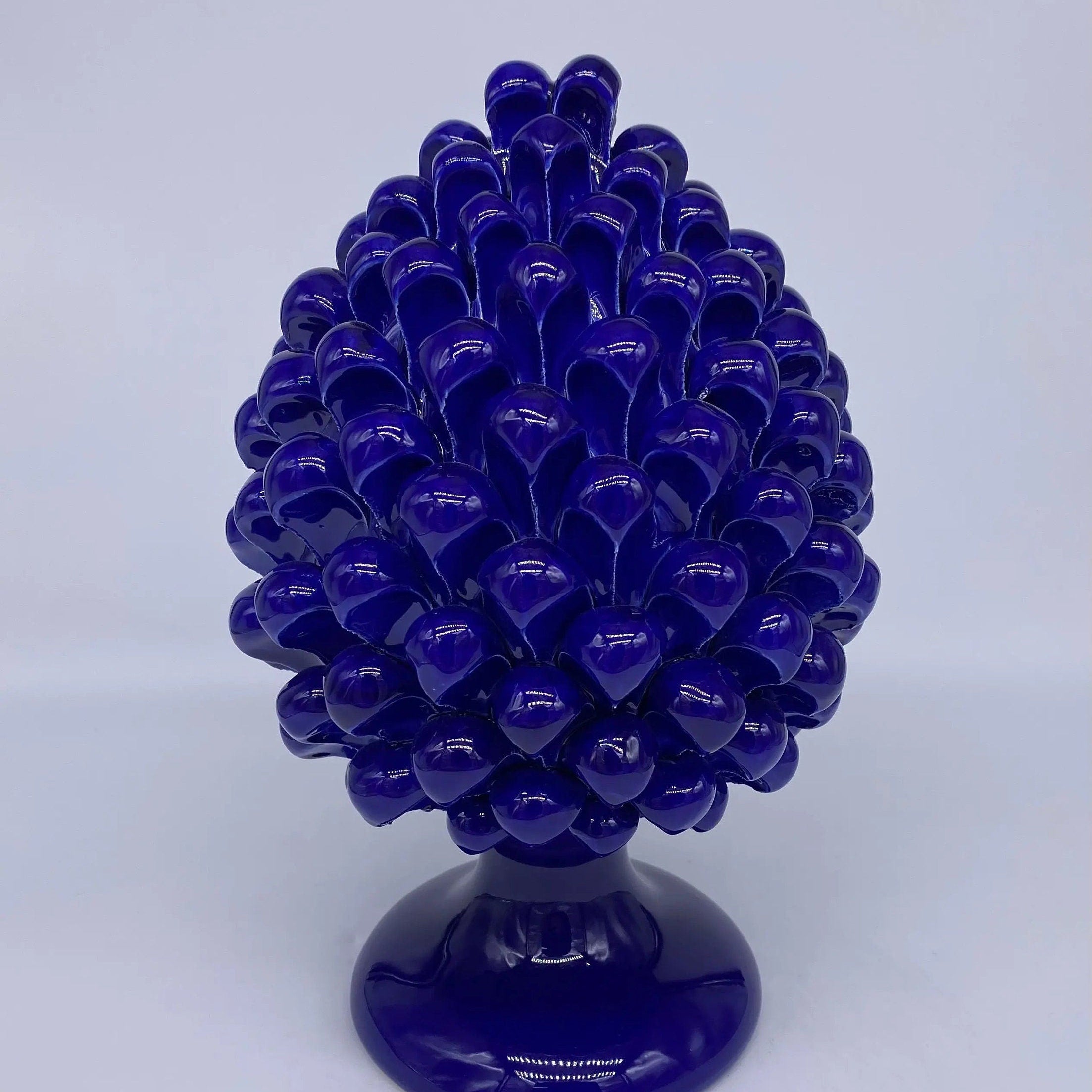 Pigna Ceramica Caltagirone cm H.25 Artigianale Blu DD CERAMICHE SICILIANE