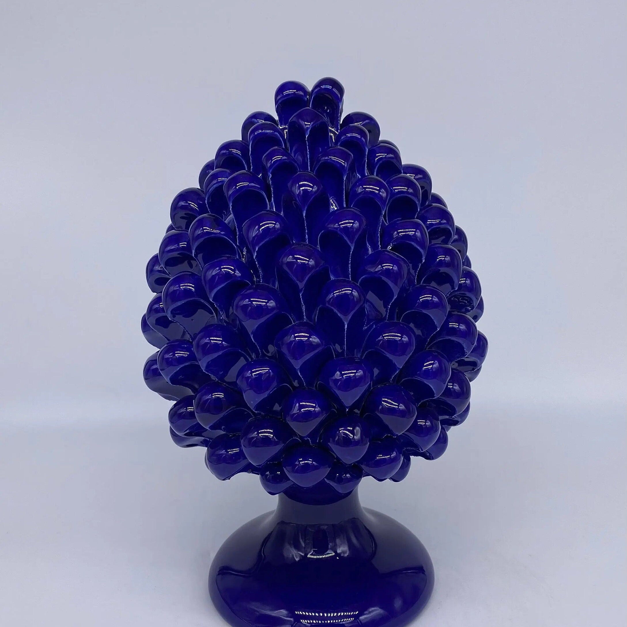 Pigna Ceramica Caltagirone cm H.25 Artigianale Blu DD CERAMICHE SICILIANE