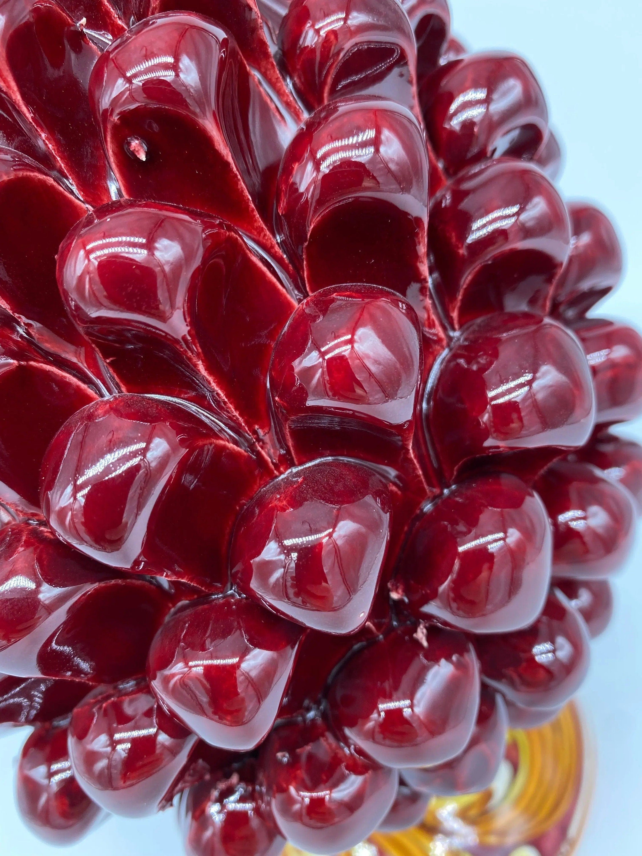 Pigna Ceramica Caltagirone cm H.25 Artigianale Bordeaux Base Decorata DD CERAMICHE SICILIANE