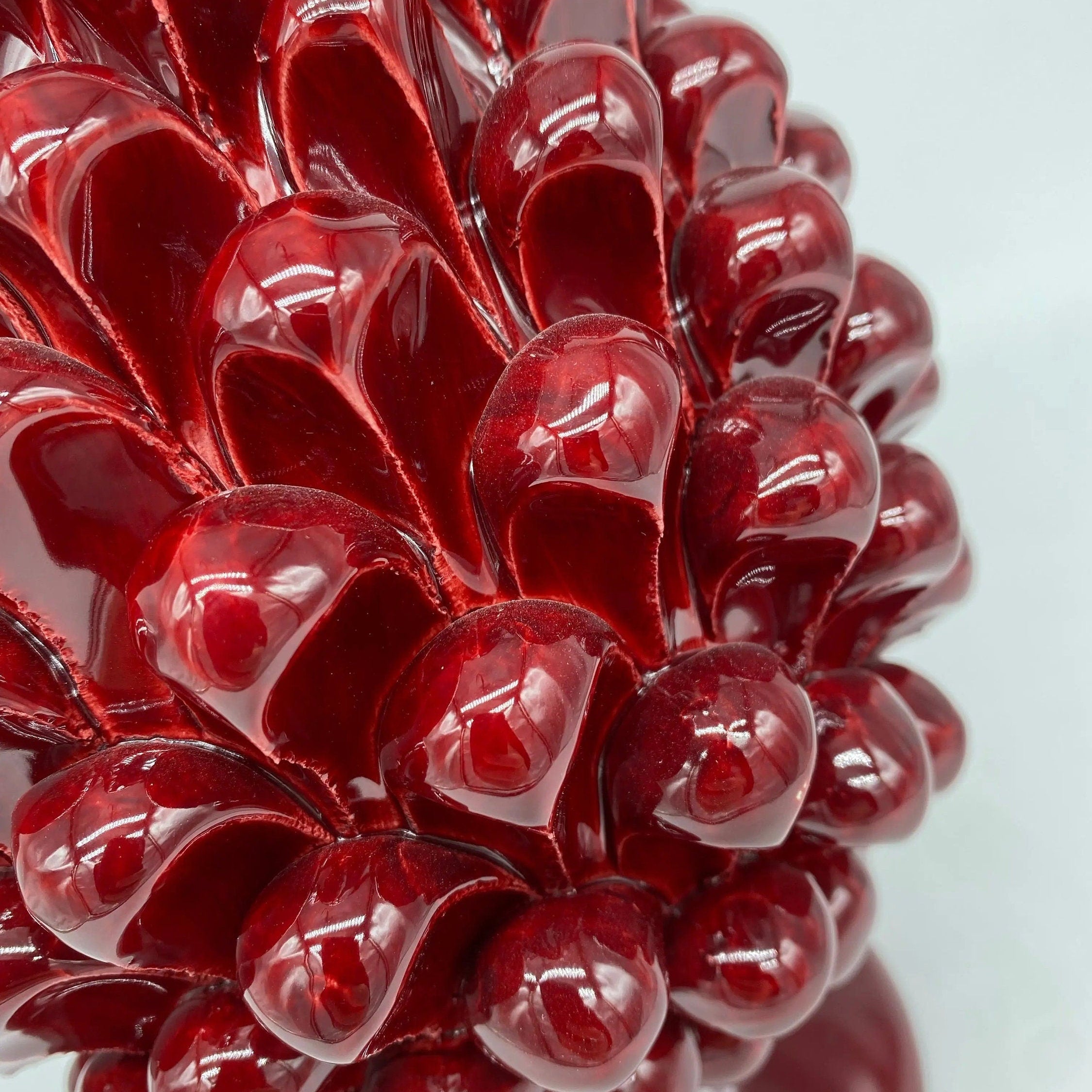 Pigna Ceramica Caltagirone cm H.25 Artigianale Bordeaux DD CERAMICHE SICILIANE