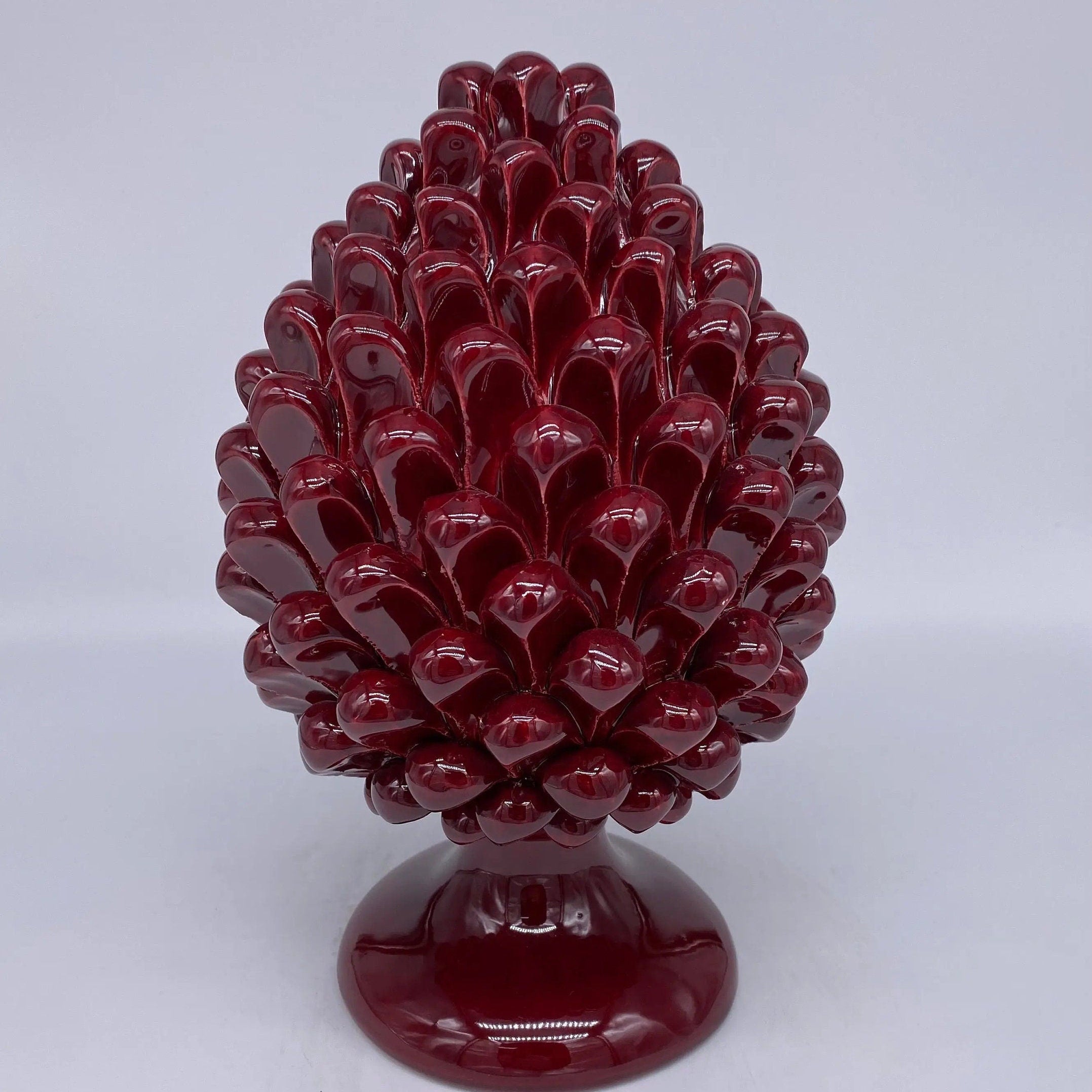 Pigna Ceramica Caltagirone cm H.25 Artigianale Bordeaux DD CERAMICHE SICILIANE