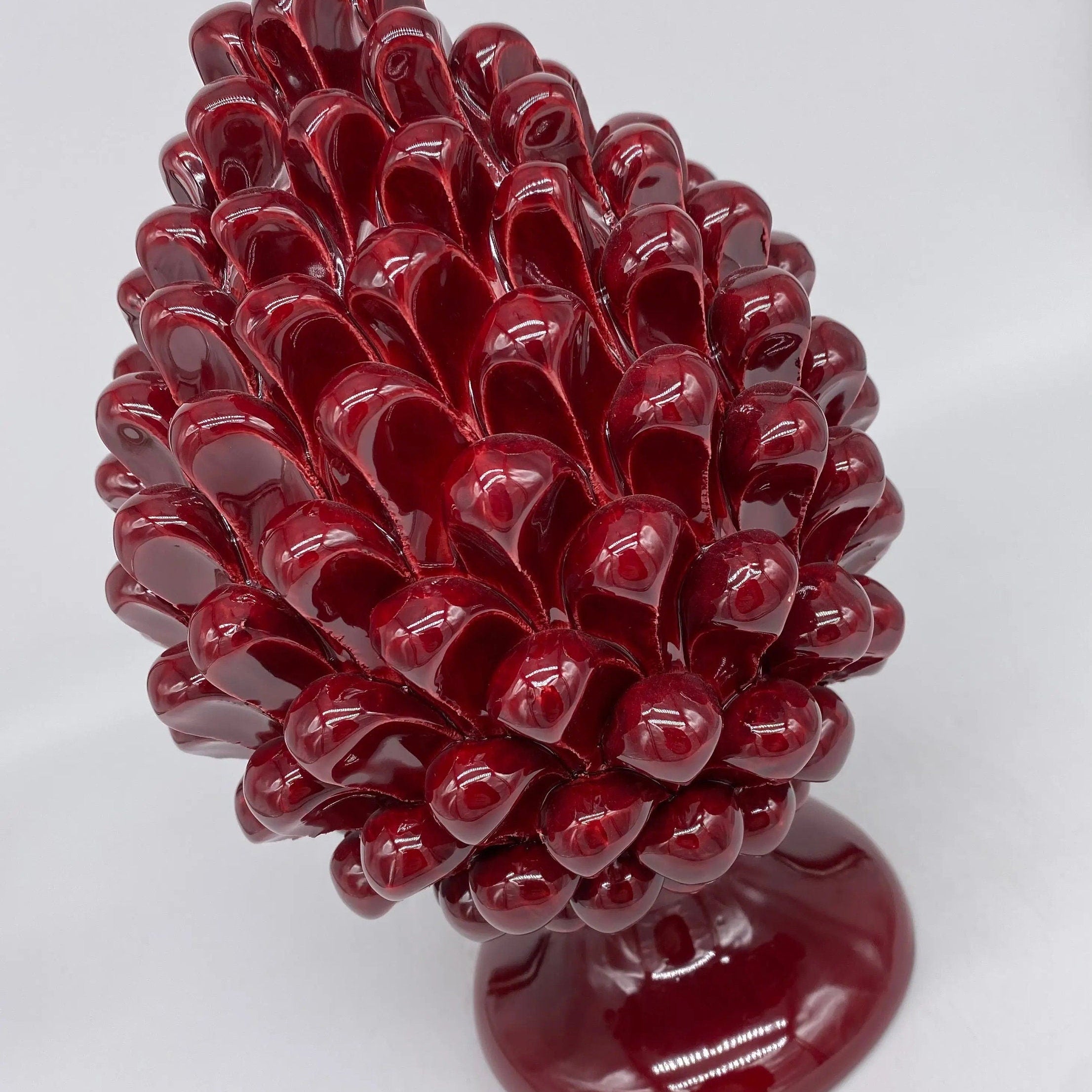 Pigna Ceramica Caltagirone cm H.25 Artigianale Bordeaux DD CERAMICHE SICILIANE