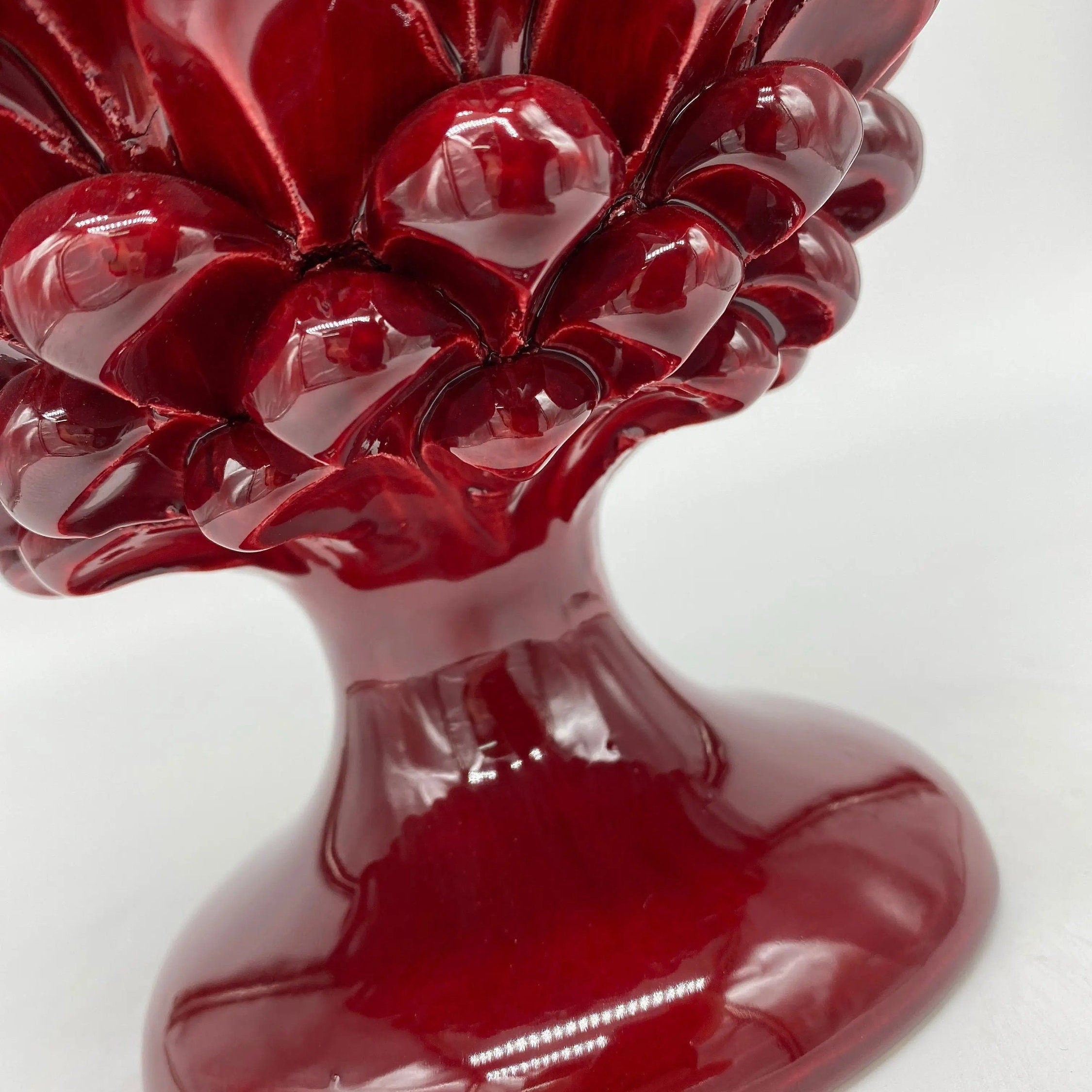 Pigna Ceramica Caltagirone cm H.25 Artigianale Bordeaux DD CERAMICHE SICILIANE