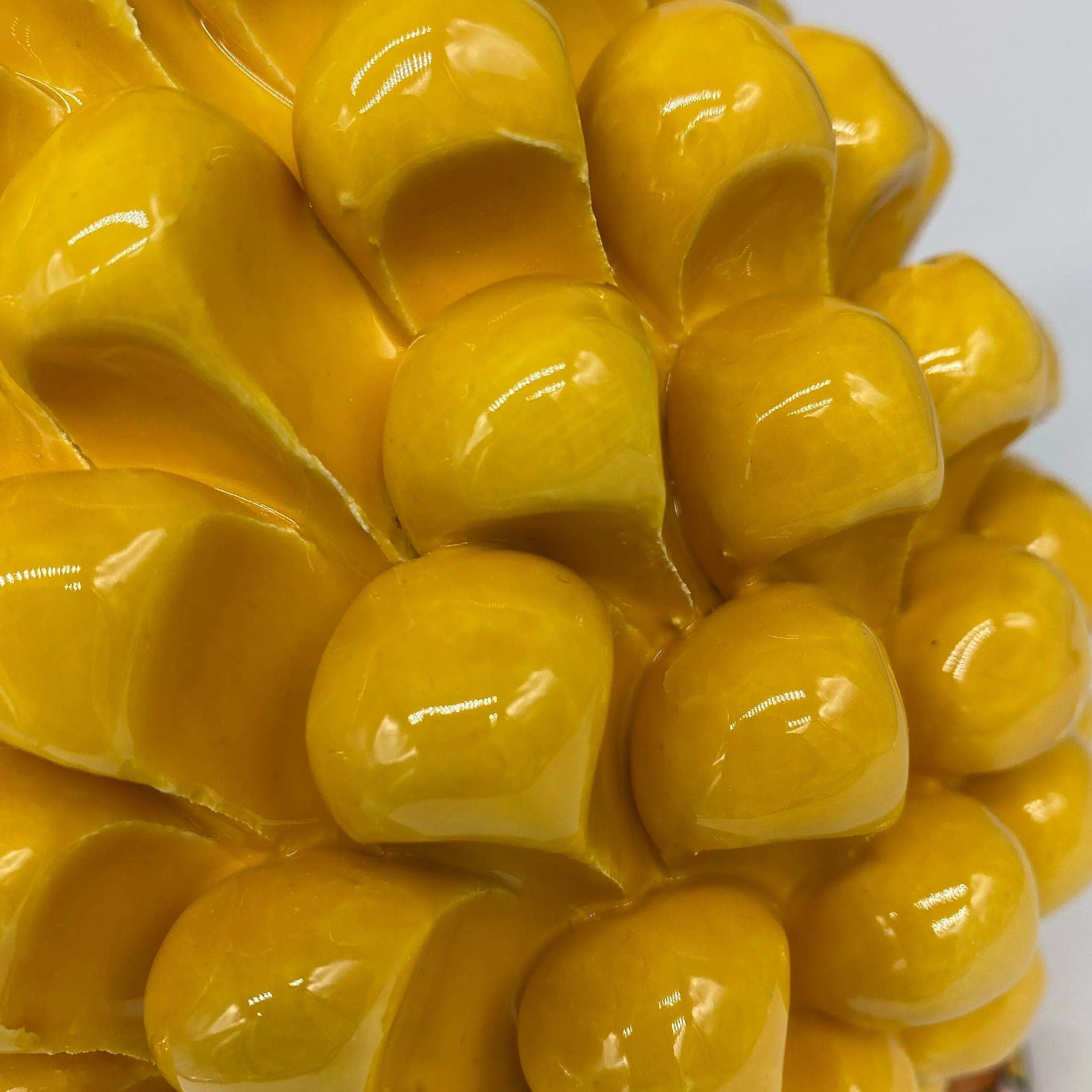 Pigna Ceramica Caltagirone cm H.25 Artigianale Giallo Base Decorata DD CERAMICHE SICILIANE