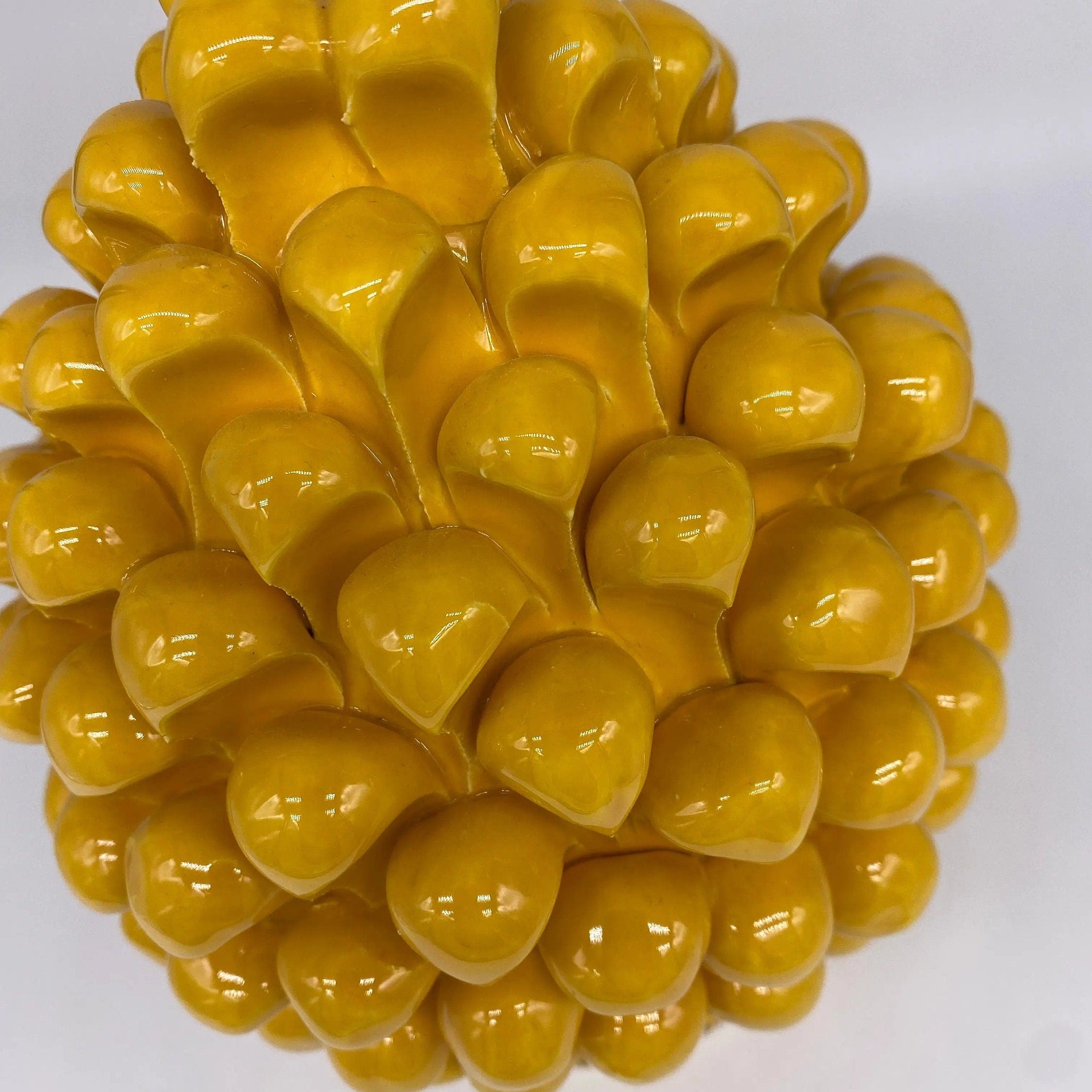 Pigna Ceramica Caltagirone cm H.25 Artigianale Giallo DD CERAMICHE SICILIANE