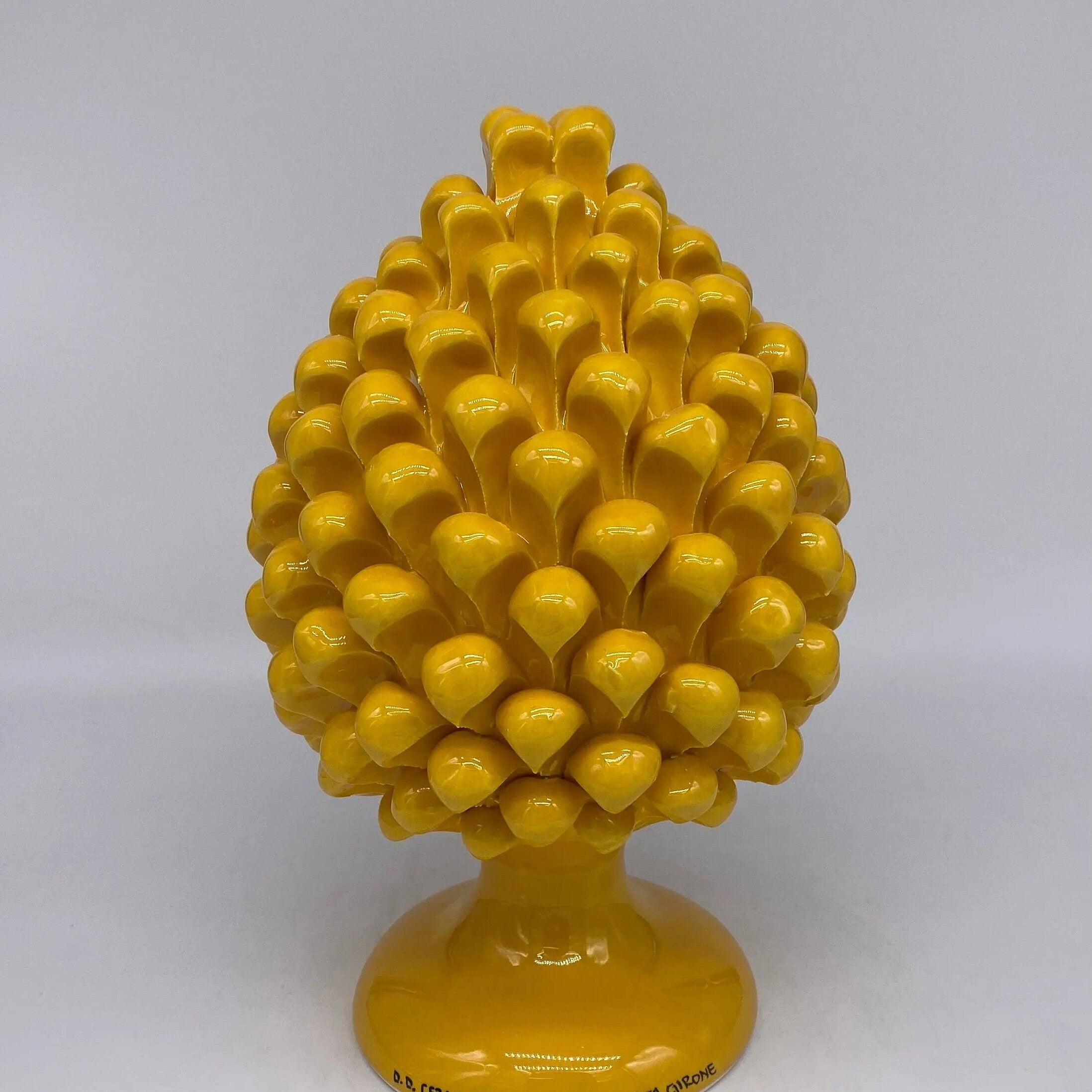 Pigna Ceramica Caltagirone cm H.25 Artigianale Giallo DD CERAMICHE SICILIANE