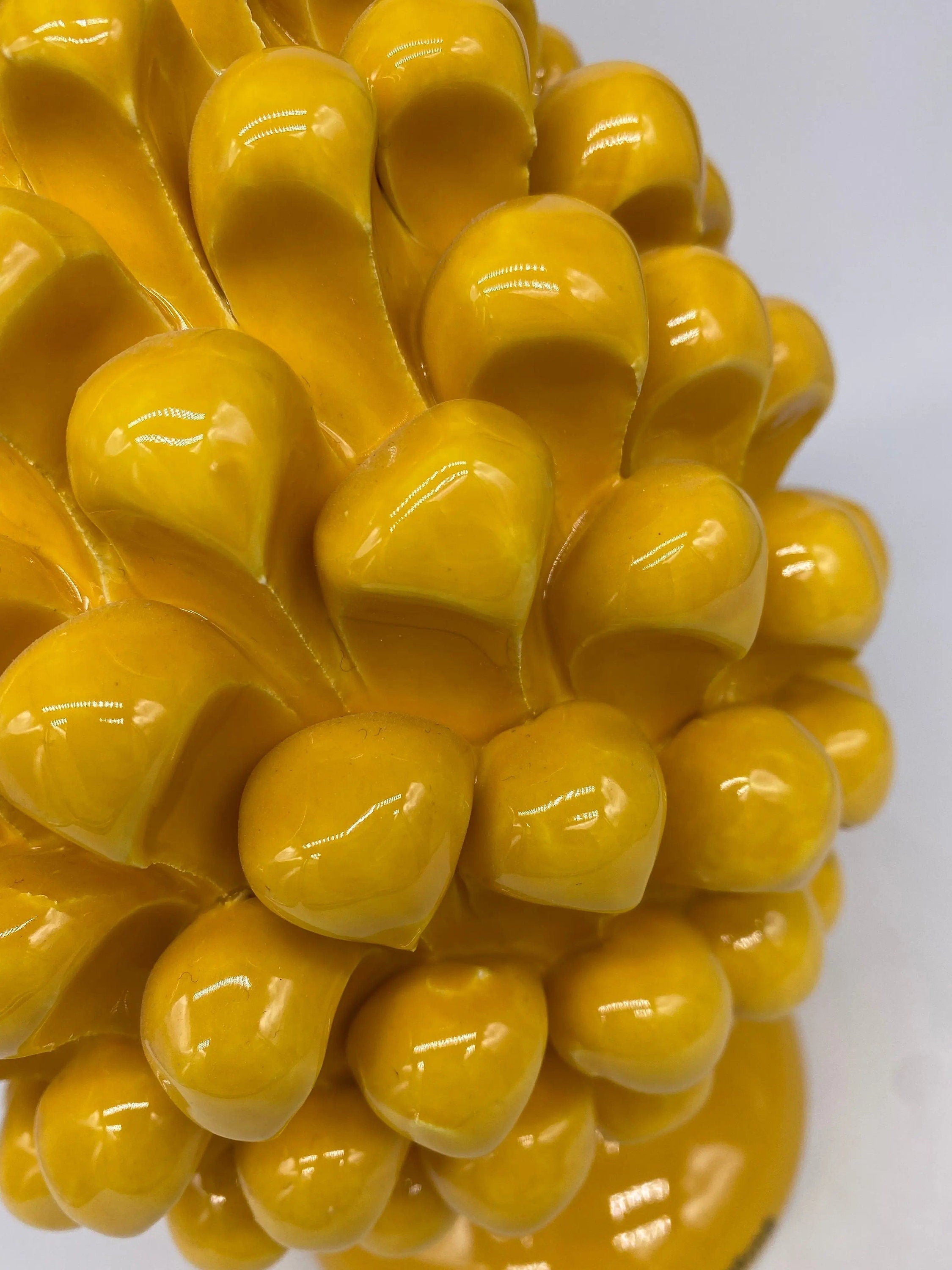 Pigna Ceramica Caltagirone cm H.25 Artigianale Giallo DD CERAMICHE SICILIANE